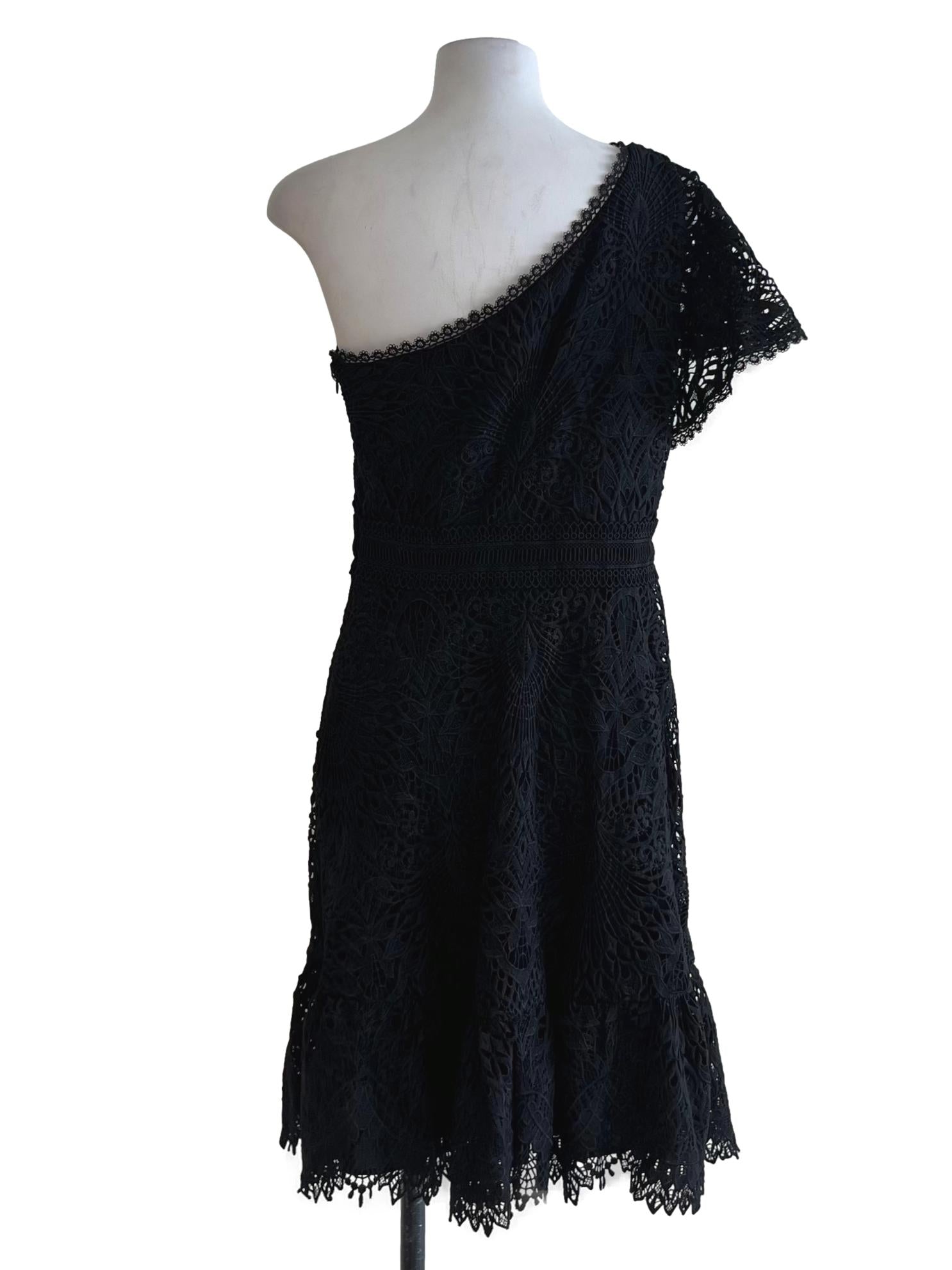 Black Lace Empire Dress