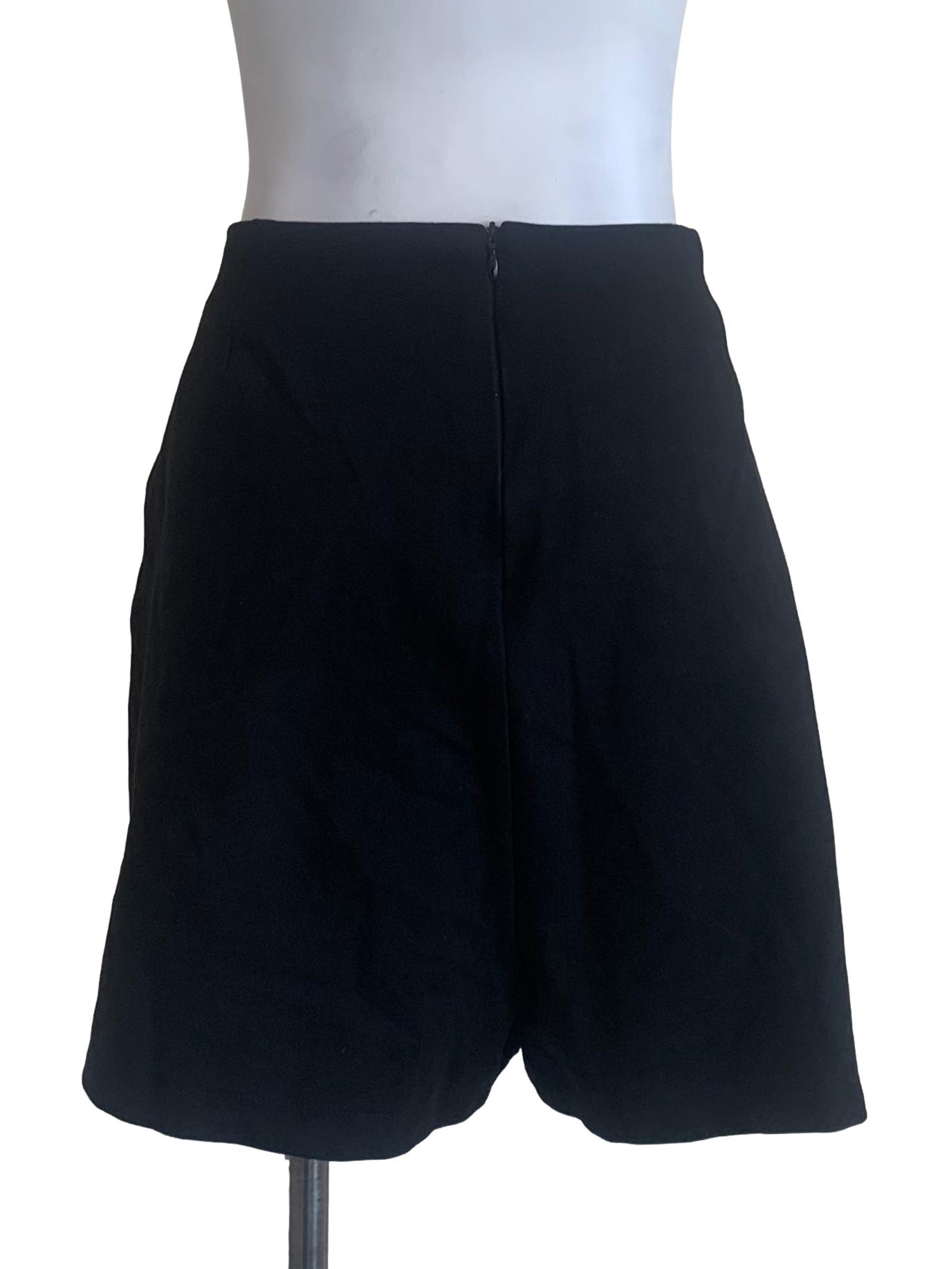 Midnight Black Front Slit Skorts