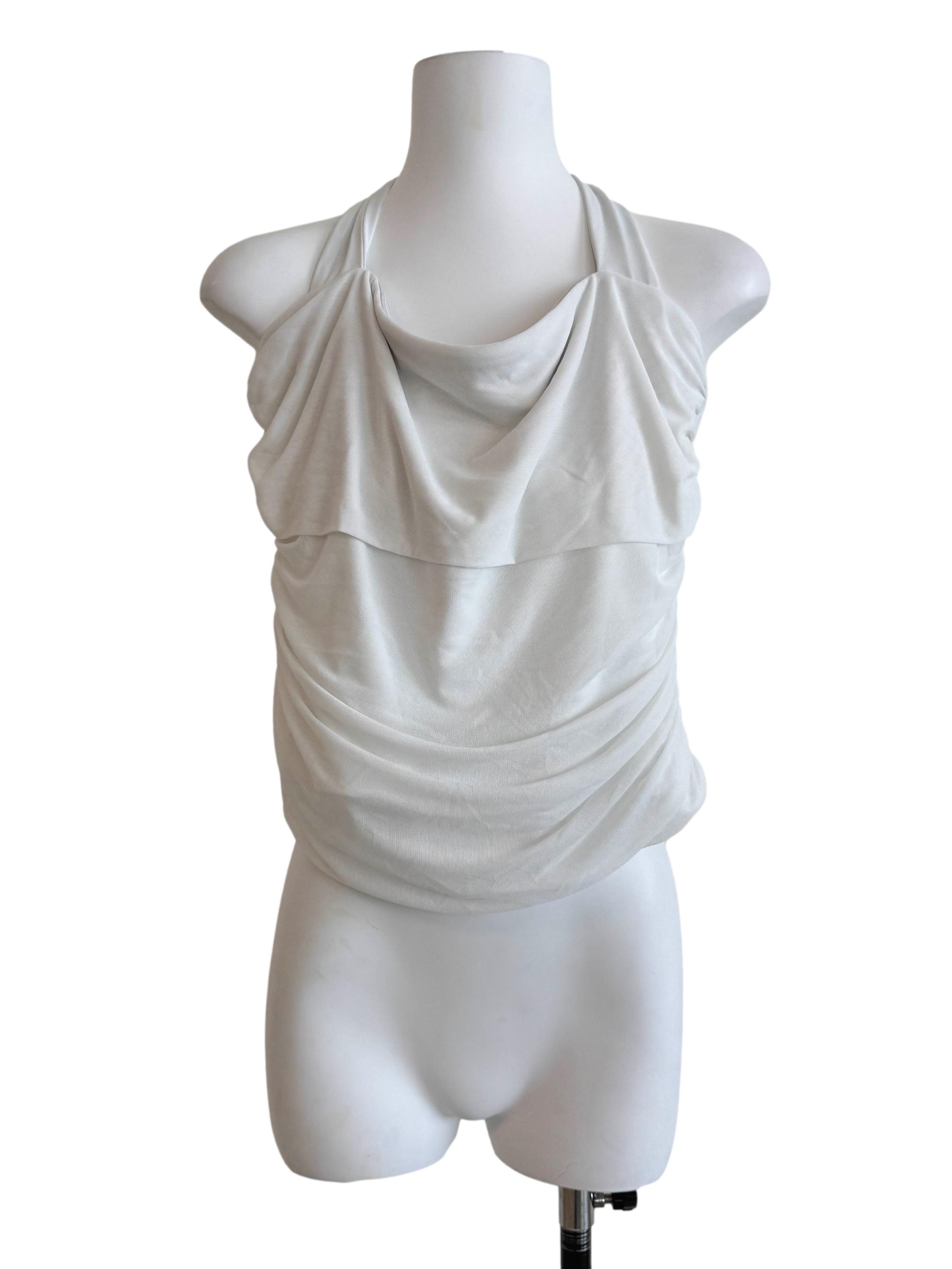 Pearl White Halter Neck Top