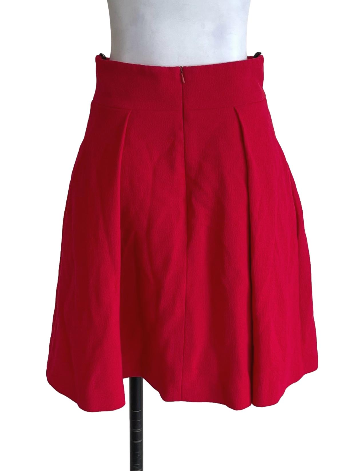 Scarlet Red Floral Back Knot Crop Blouse