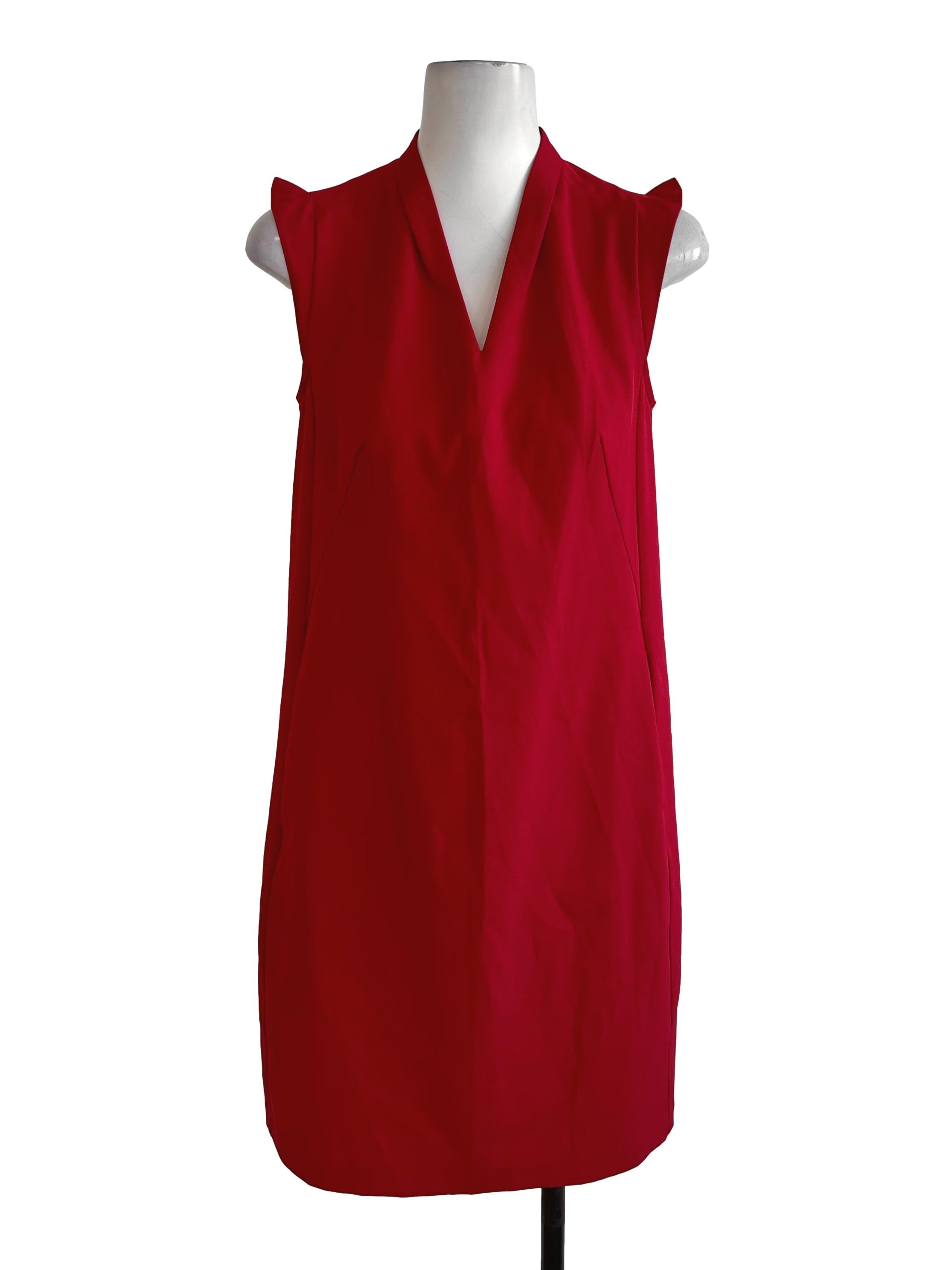 Sashay Red V Neck Shift Dress LB