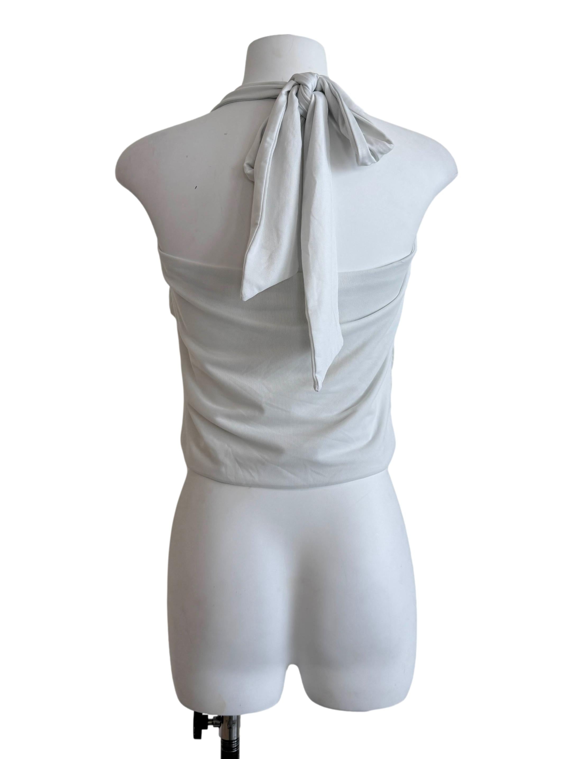 Pearl White Halter Neck Top