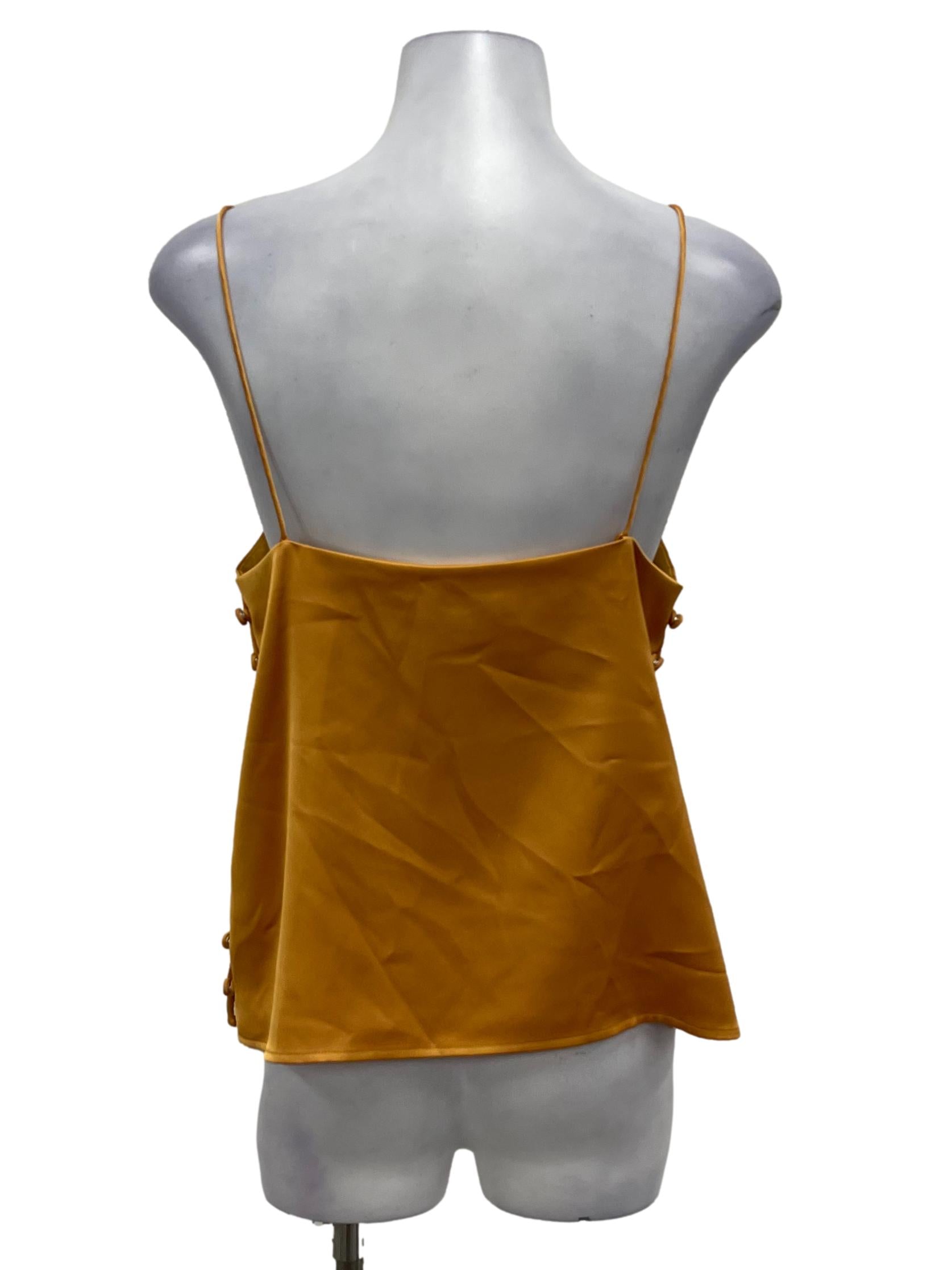 Theory Mustard Yellow Satin Cami