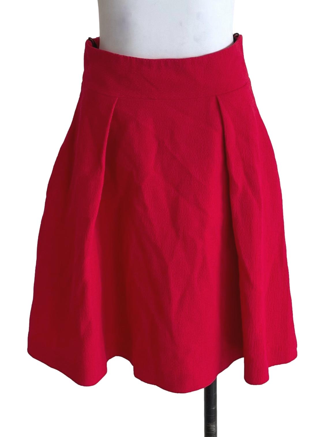 Scarlet Red Floral Back Knot Crop Blouse