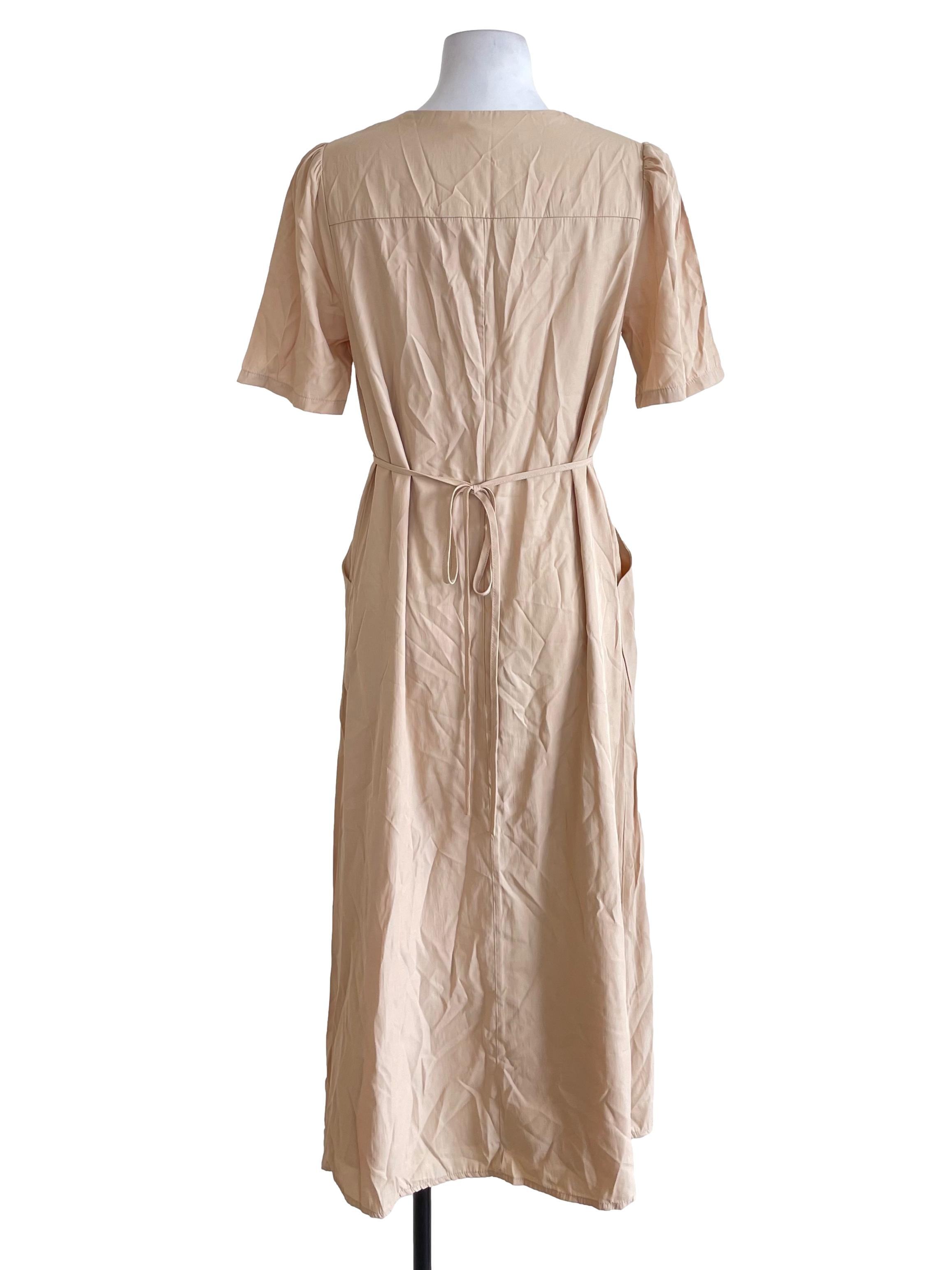 Love & Bravery Latte Beige Short Sleeves Dress | REFASH