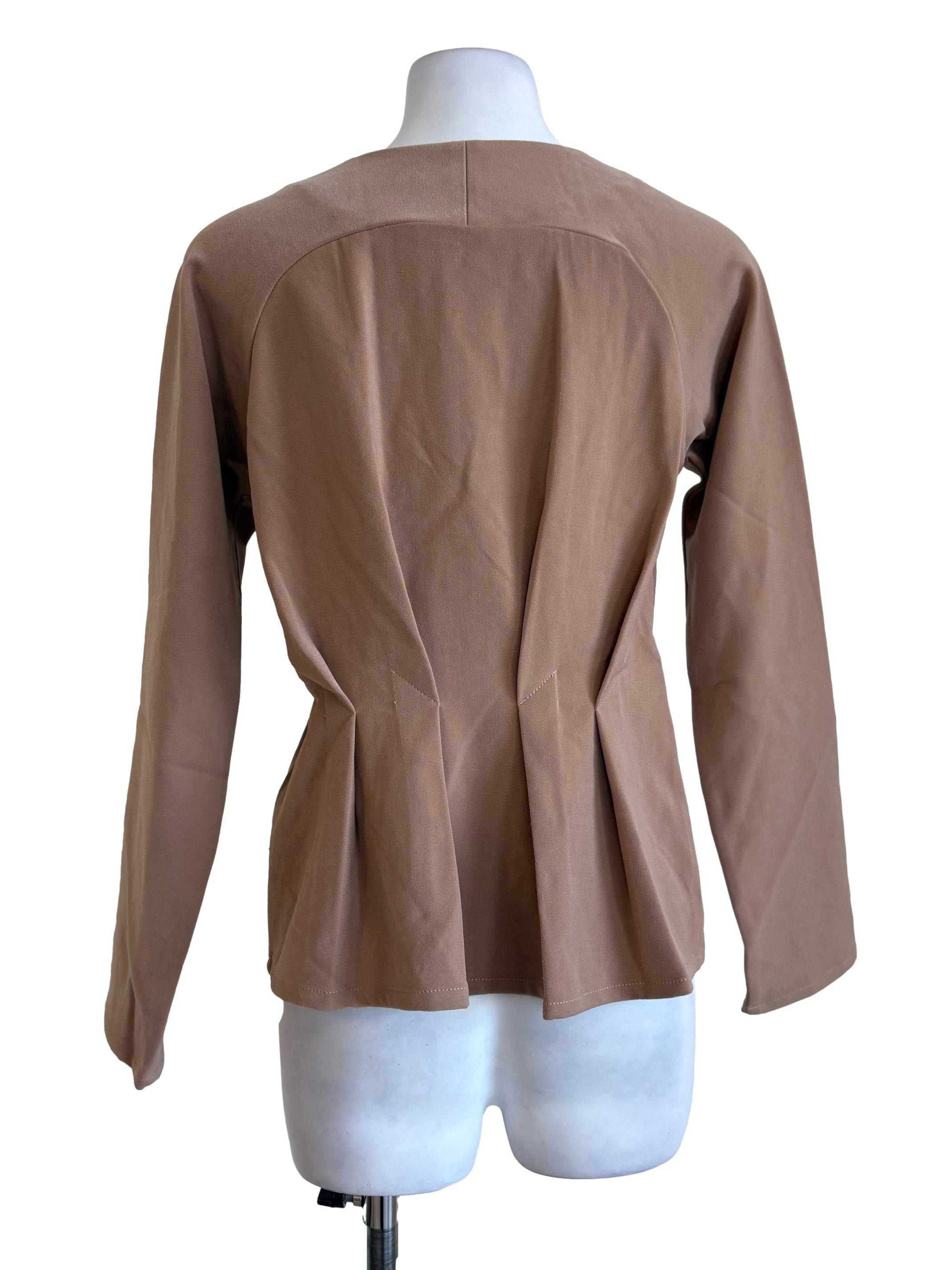 Tan Peplum Top