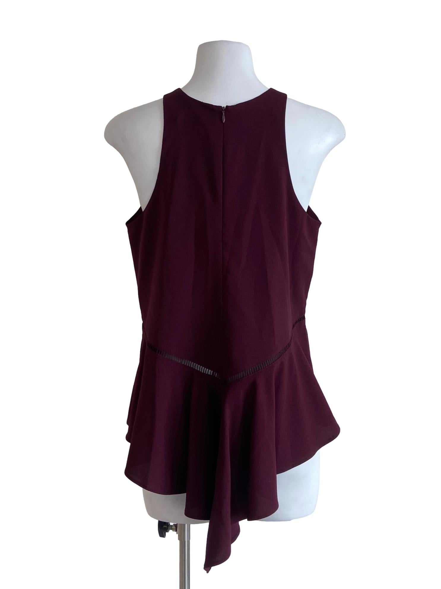 Brick Red A-Lined Sleeveless Blouse