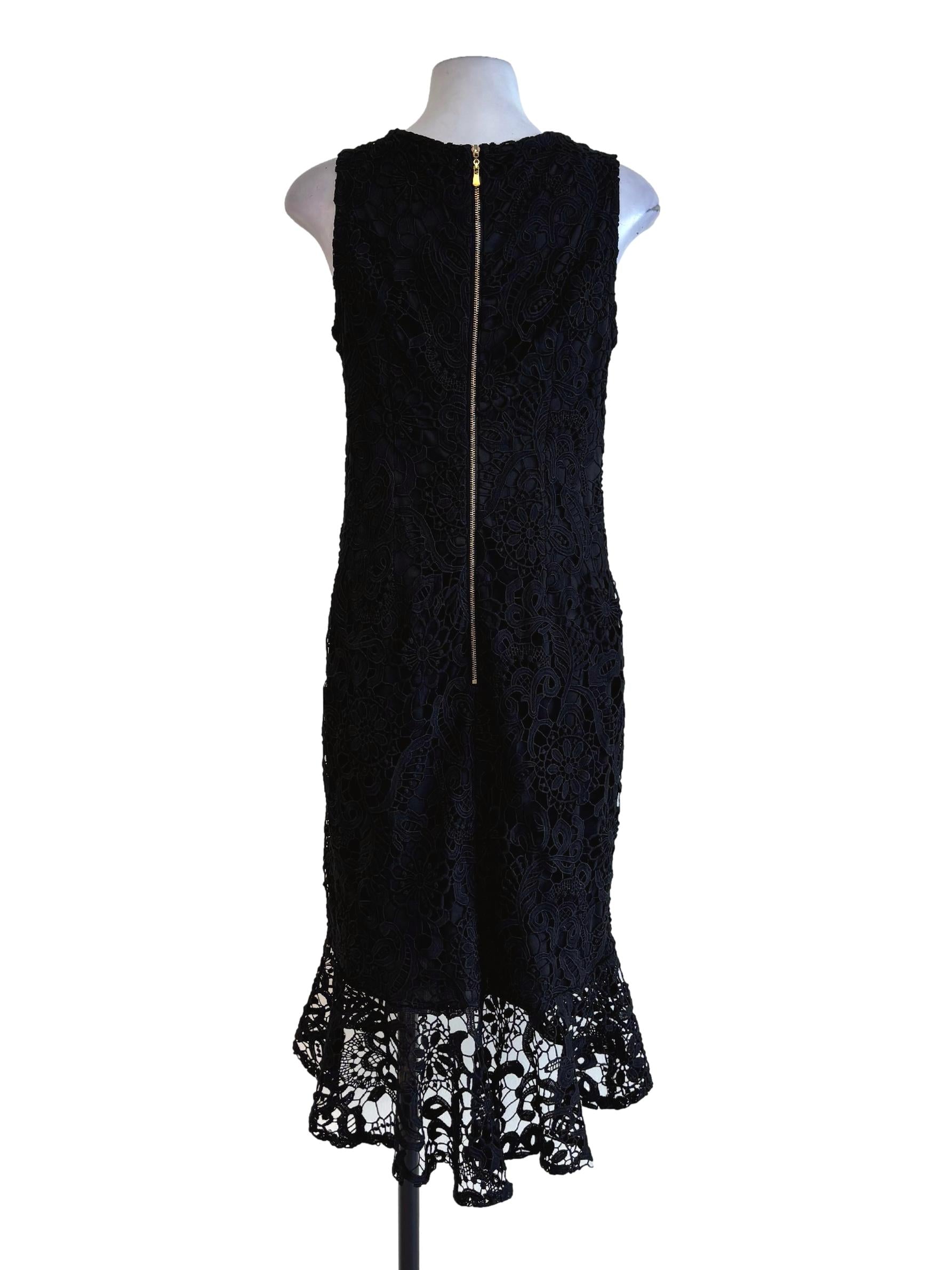 Black Sleeveless Lace Dress