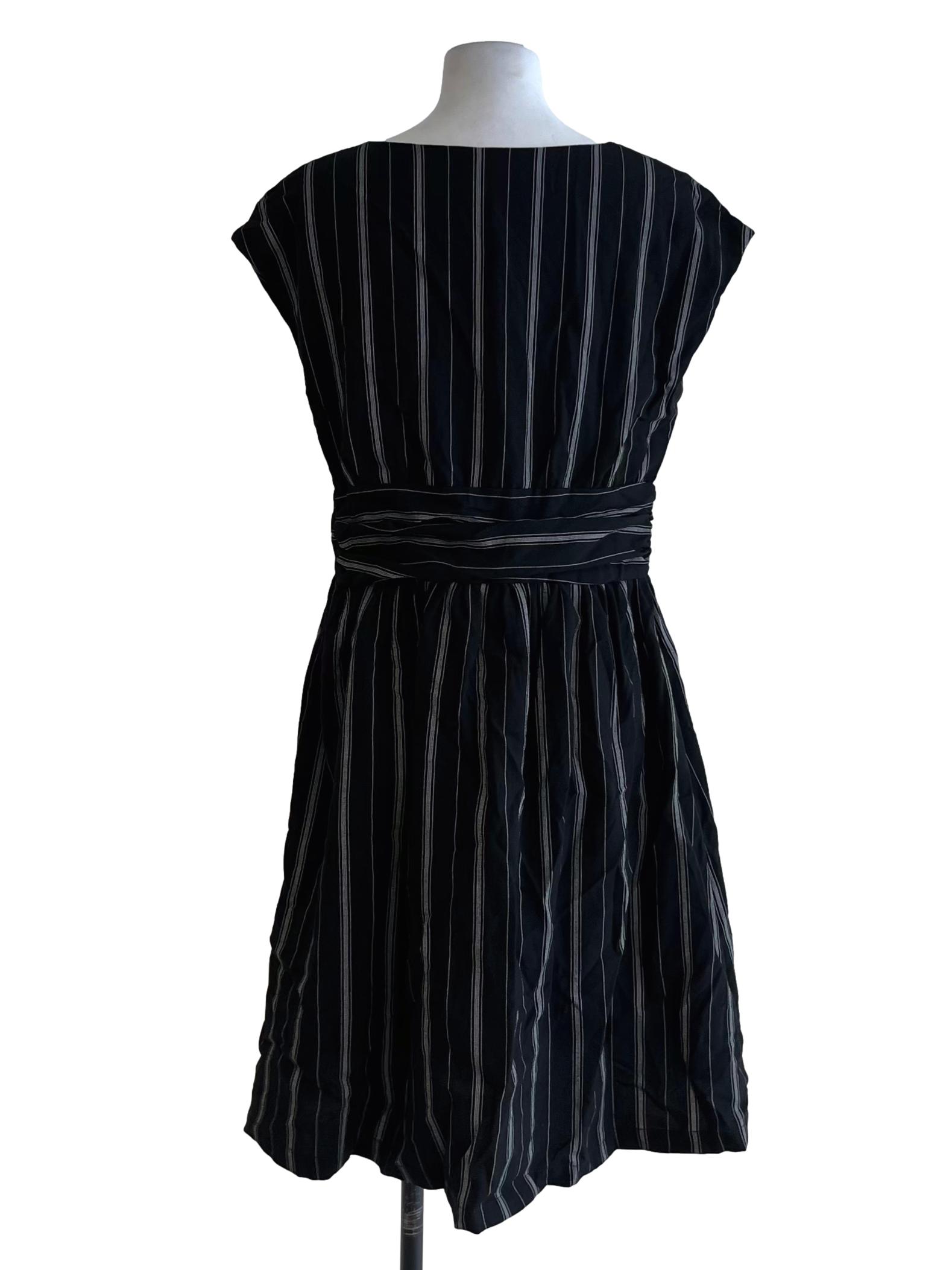 Black V-Neck A-Line Dress