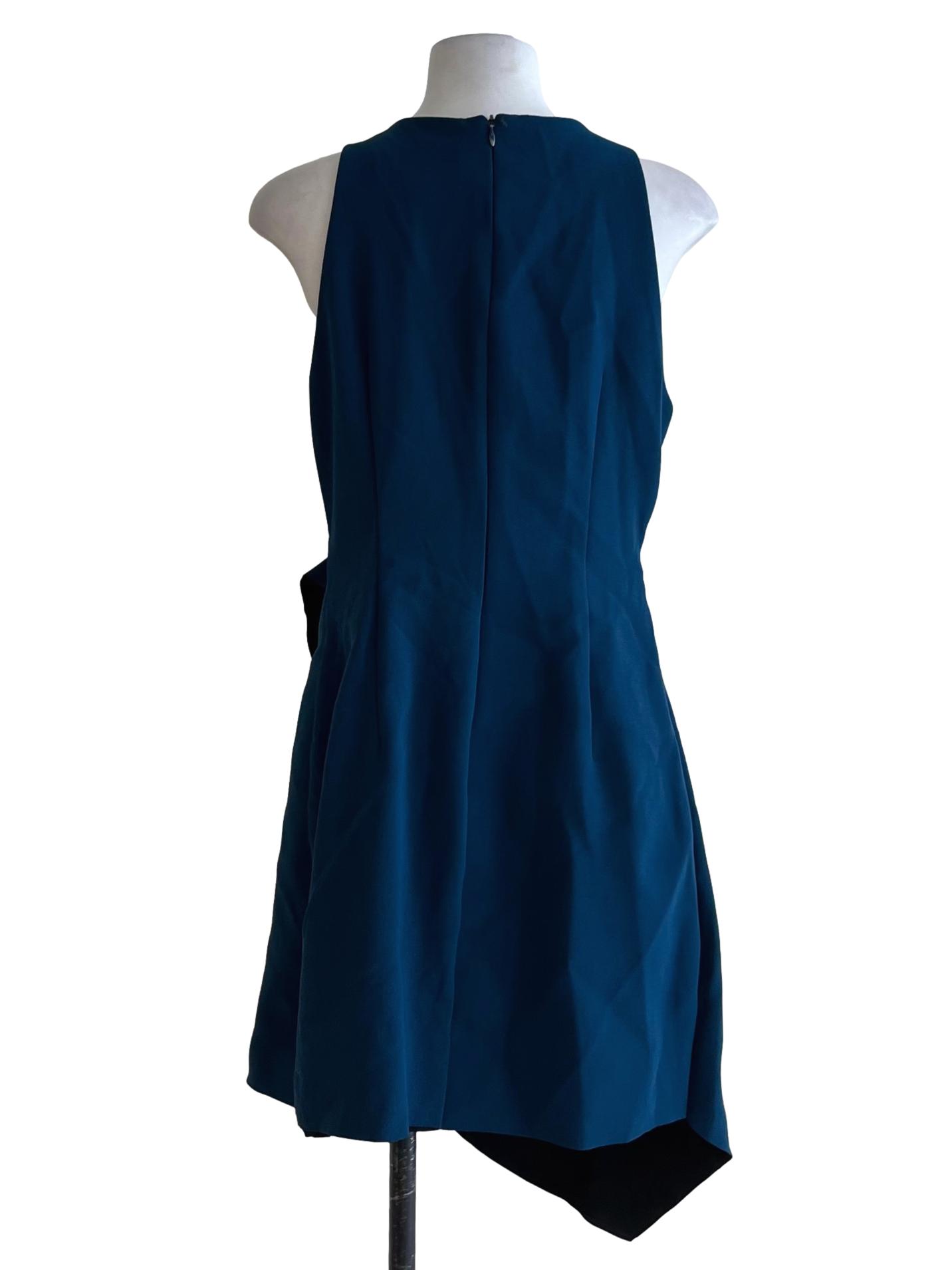 Aegean Blue Jewel Neckline A-Line Dress