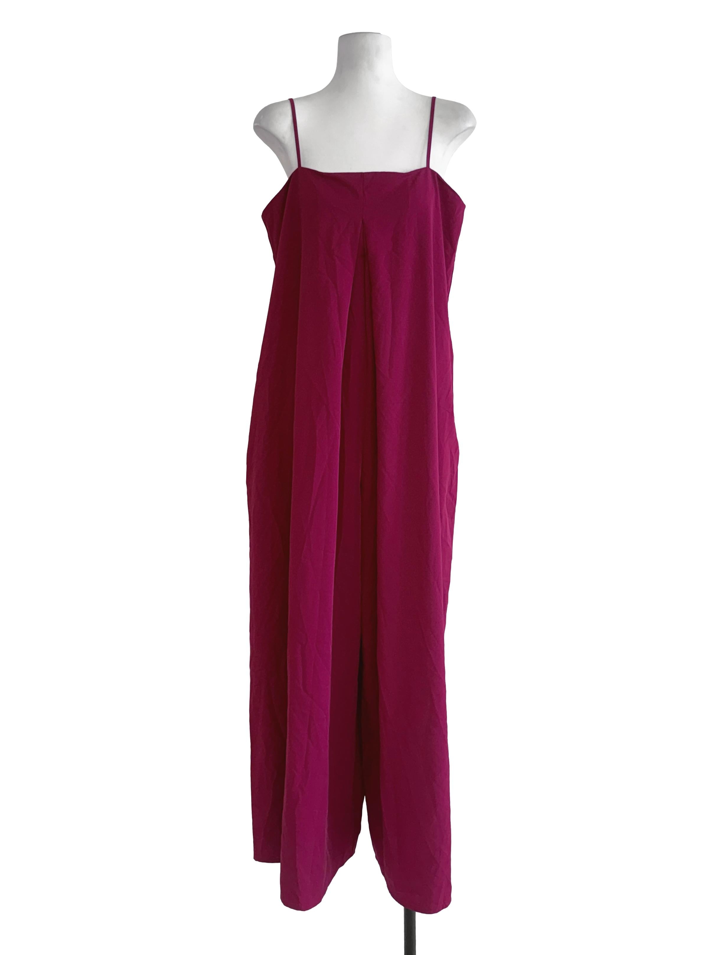 Red Plain Wide Leg Jumpsuit LB