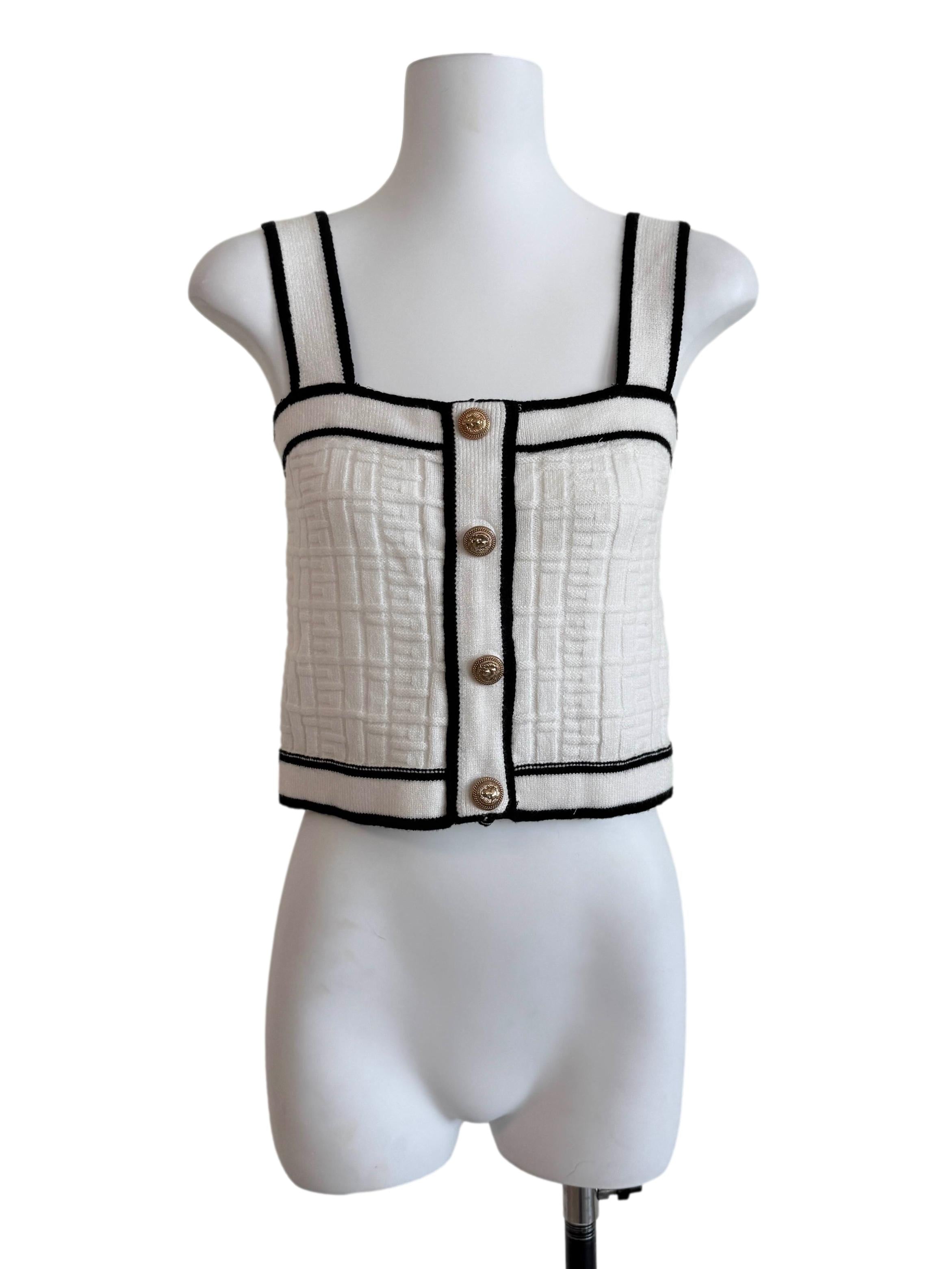 White Sleeveless Knit Top