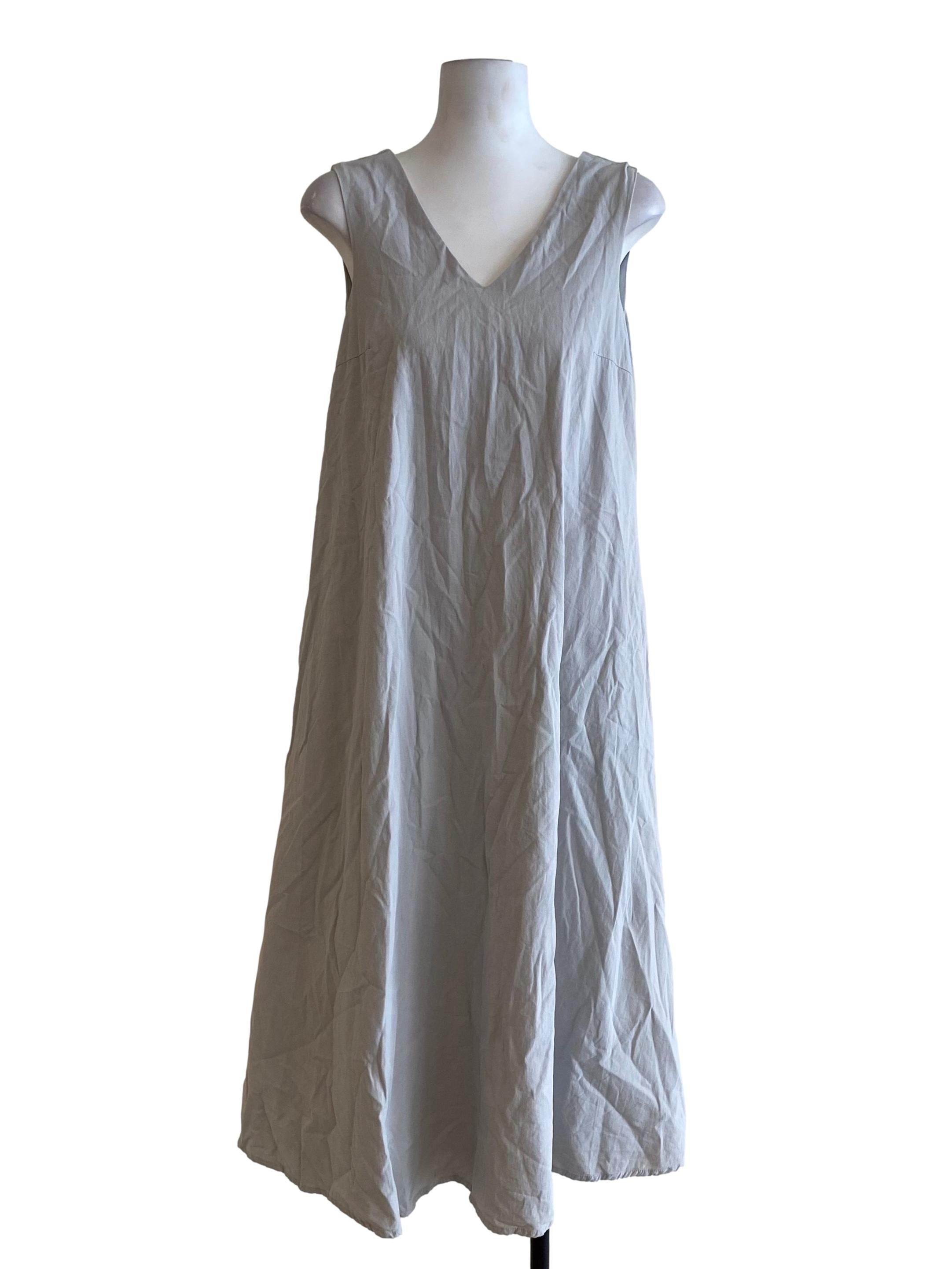 Light Dusty Blue Drop Waist Dress