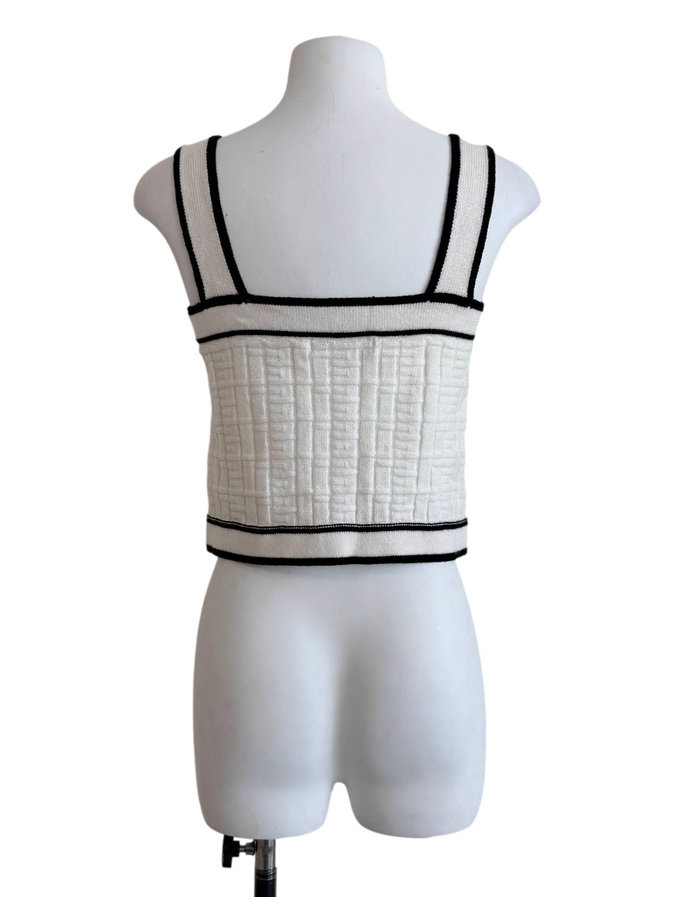 White Sleeveless Knit Top