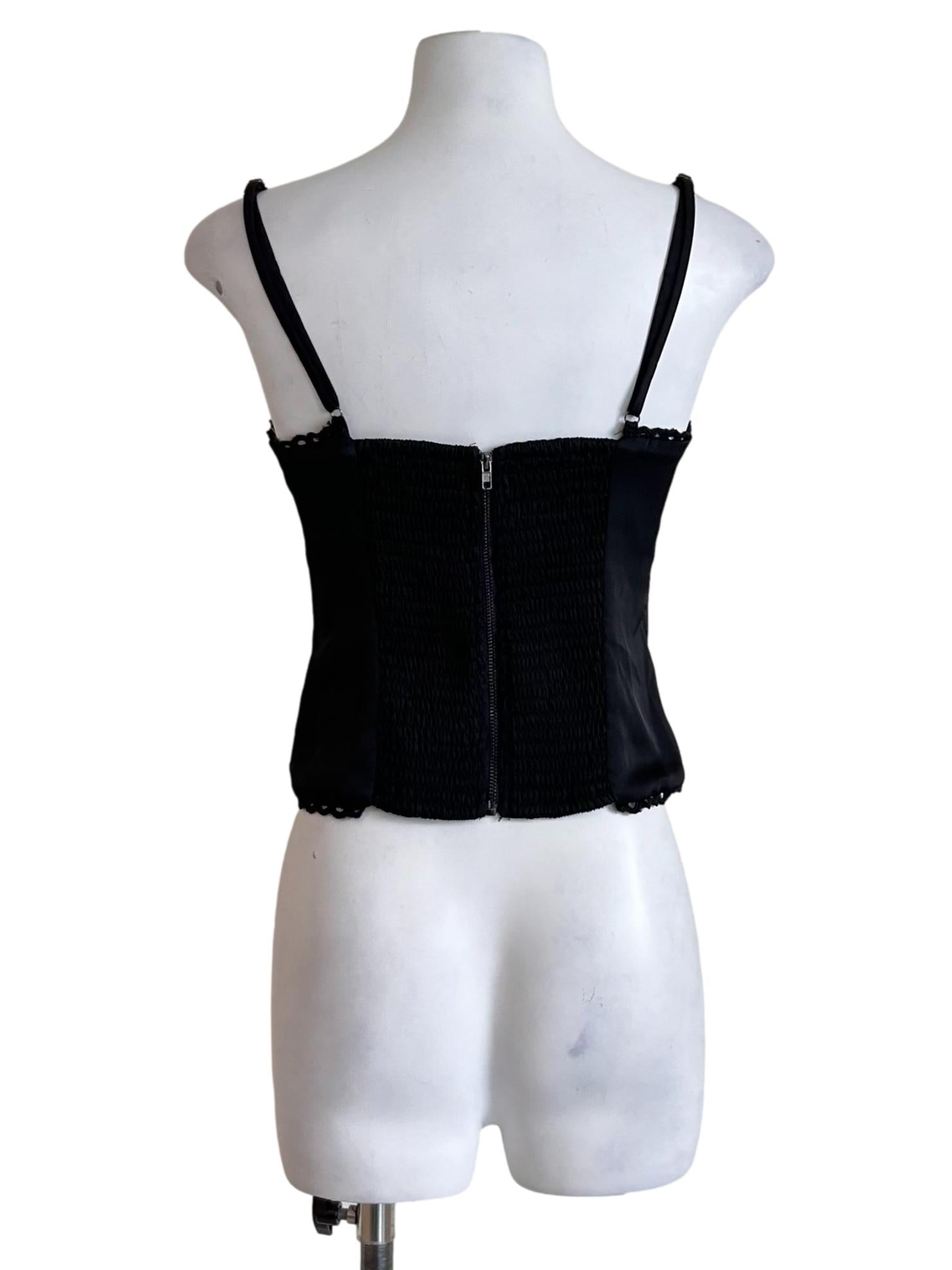 Black Satin Laced  Camisole Top