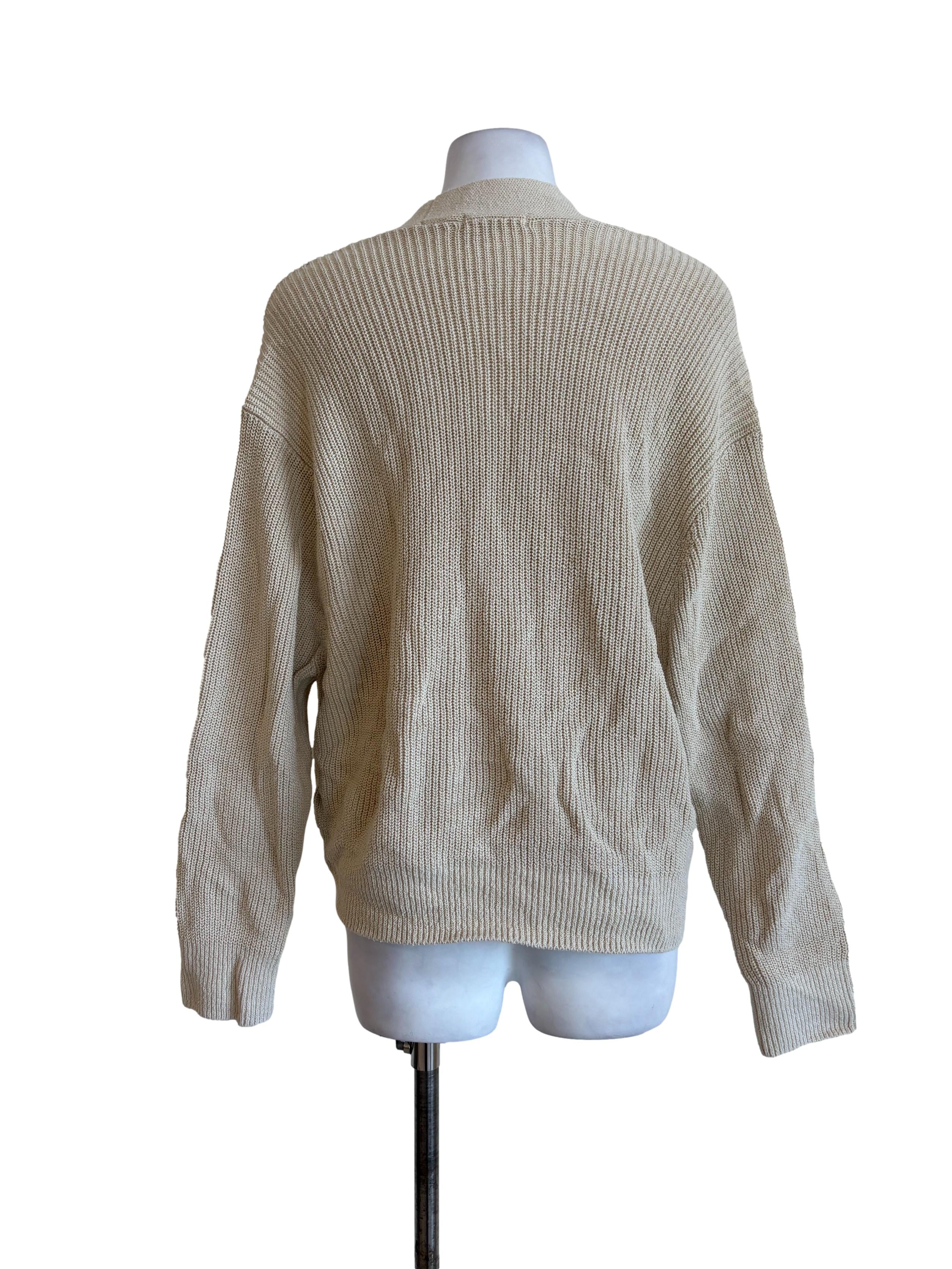 Beige Knitted Cardigan