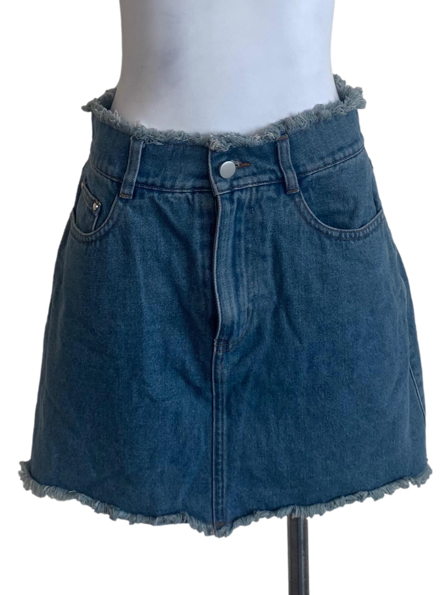Denim Blue A-Line Skorts