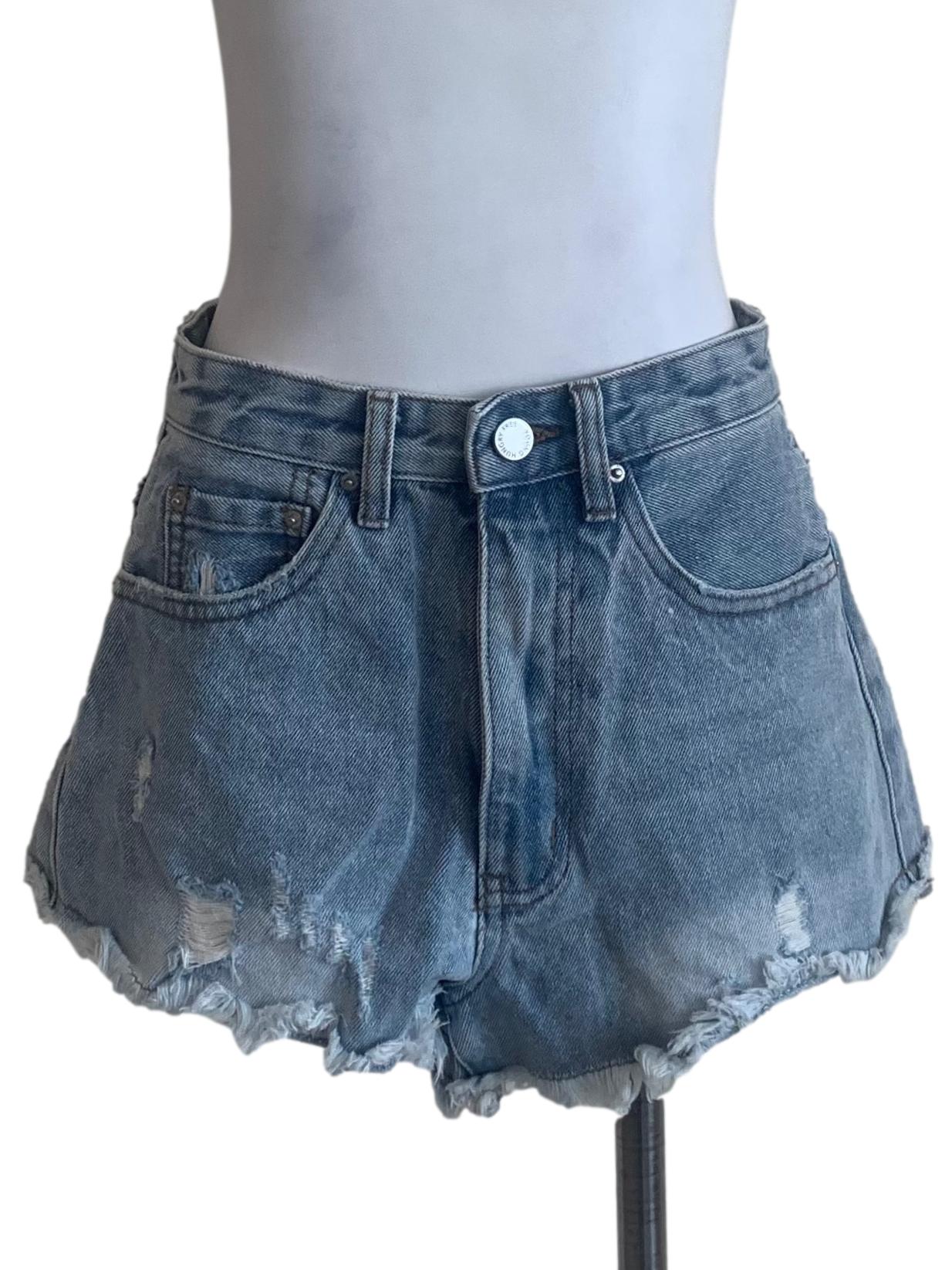 Stone Blue Denim Shorts