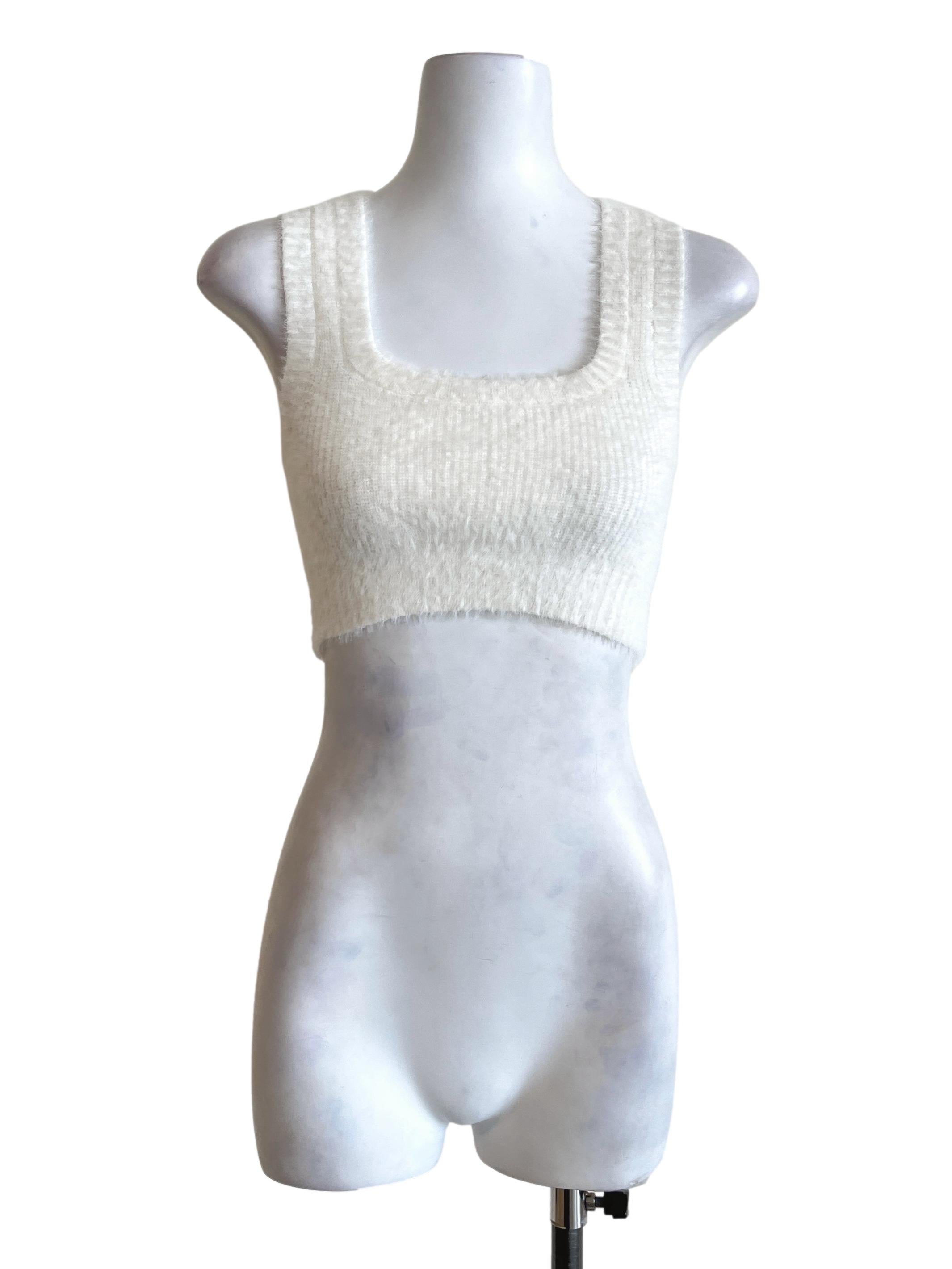 Porcelain White Square Sleeveless Top TTR