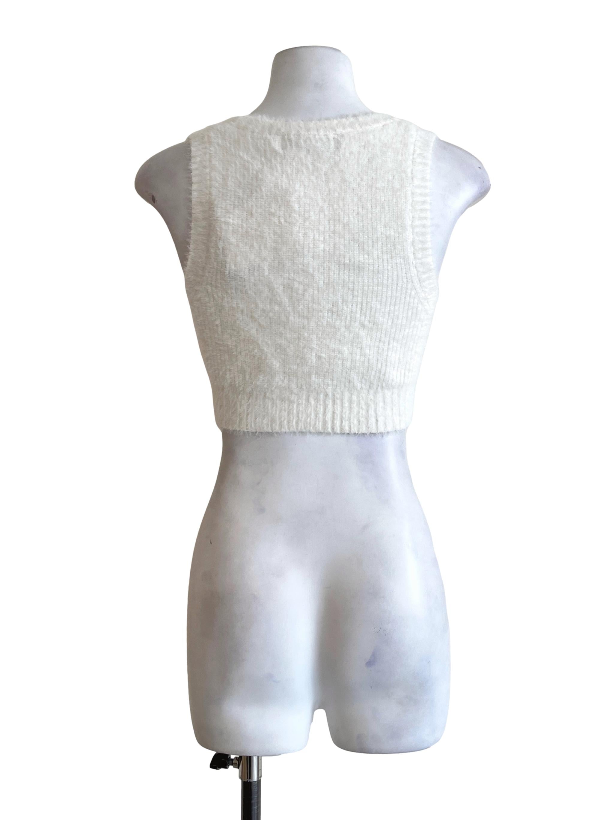 Porcelain White Square Sleeveless Top TTR