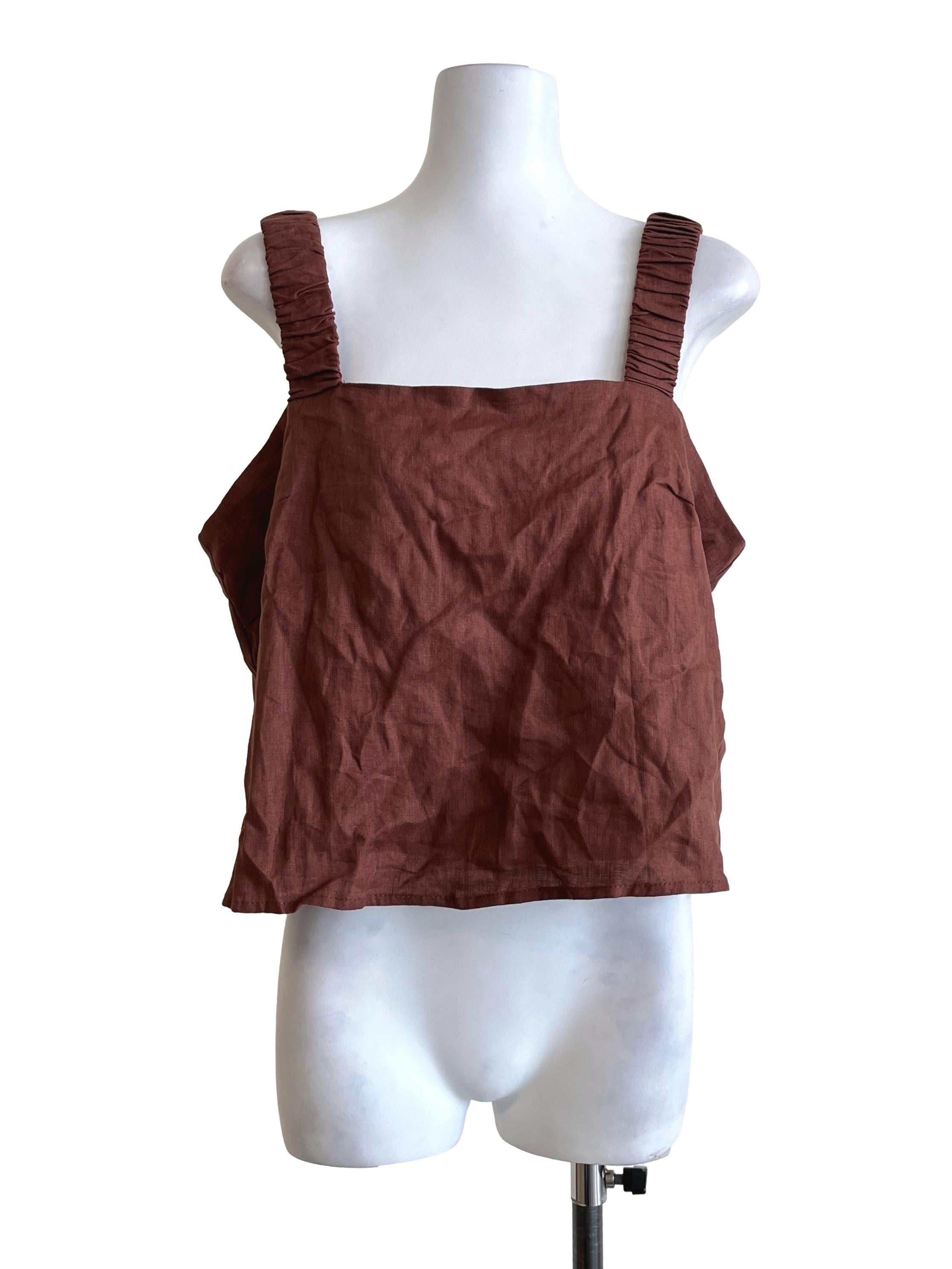 Gingerbread Square Sleeveless Top