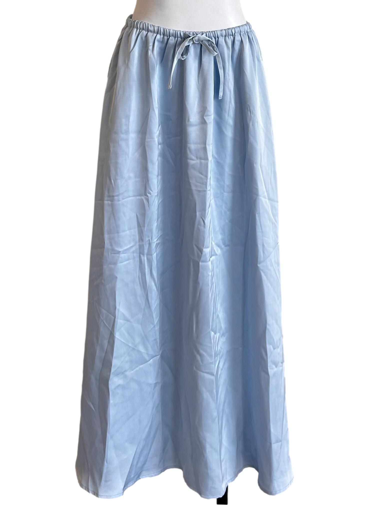 Light Blue Satin Maxi Skirt