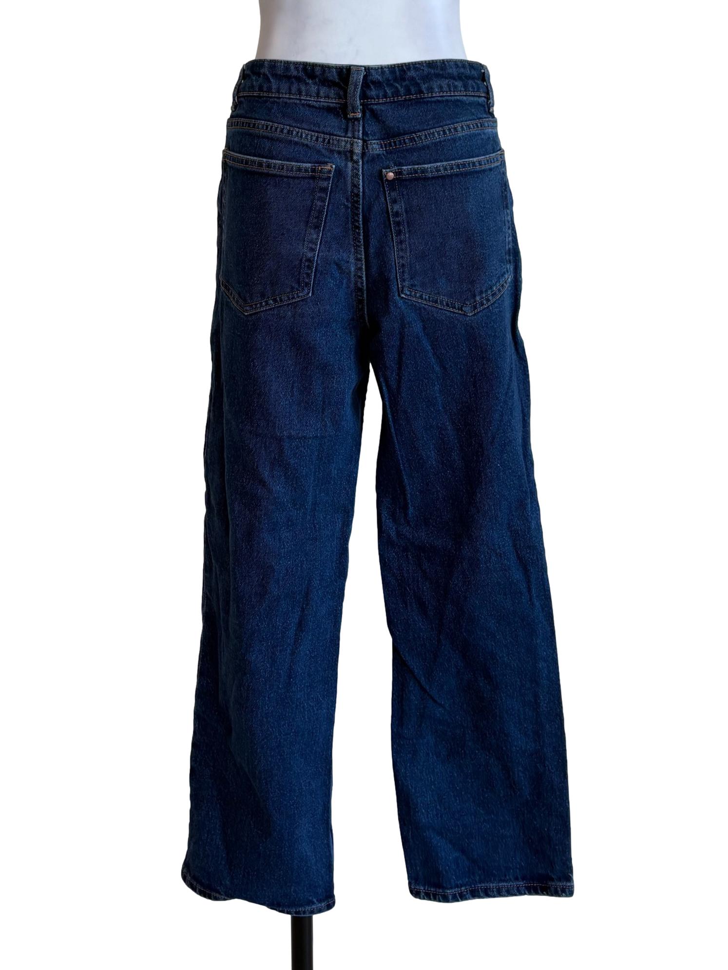 Dark Blue High Waist Straight Cut Jeans