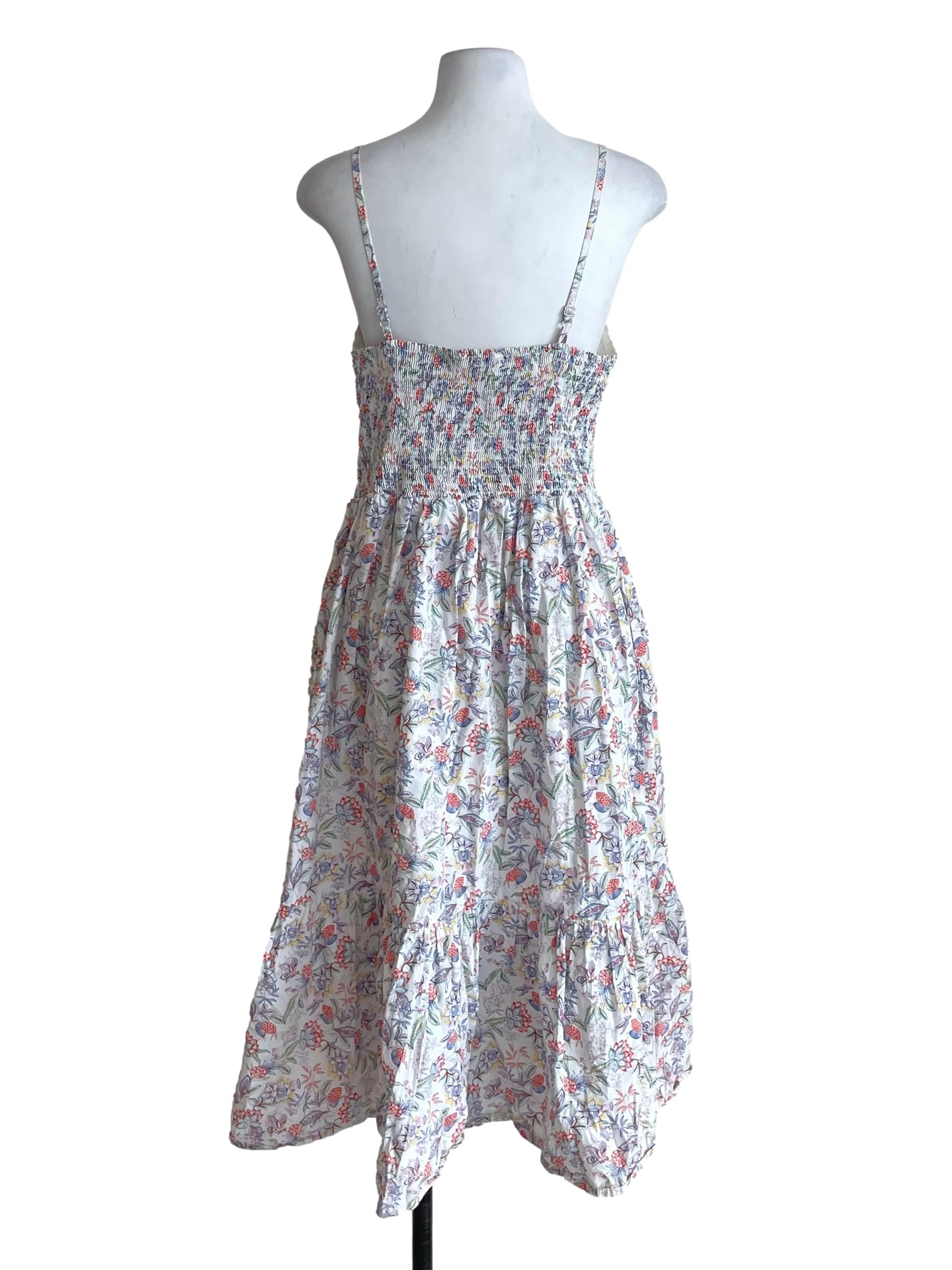 White Floral Tiered Cami Dress