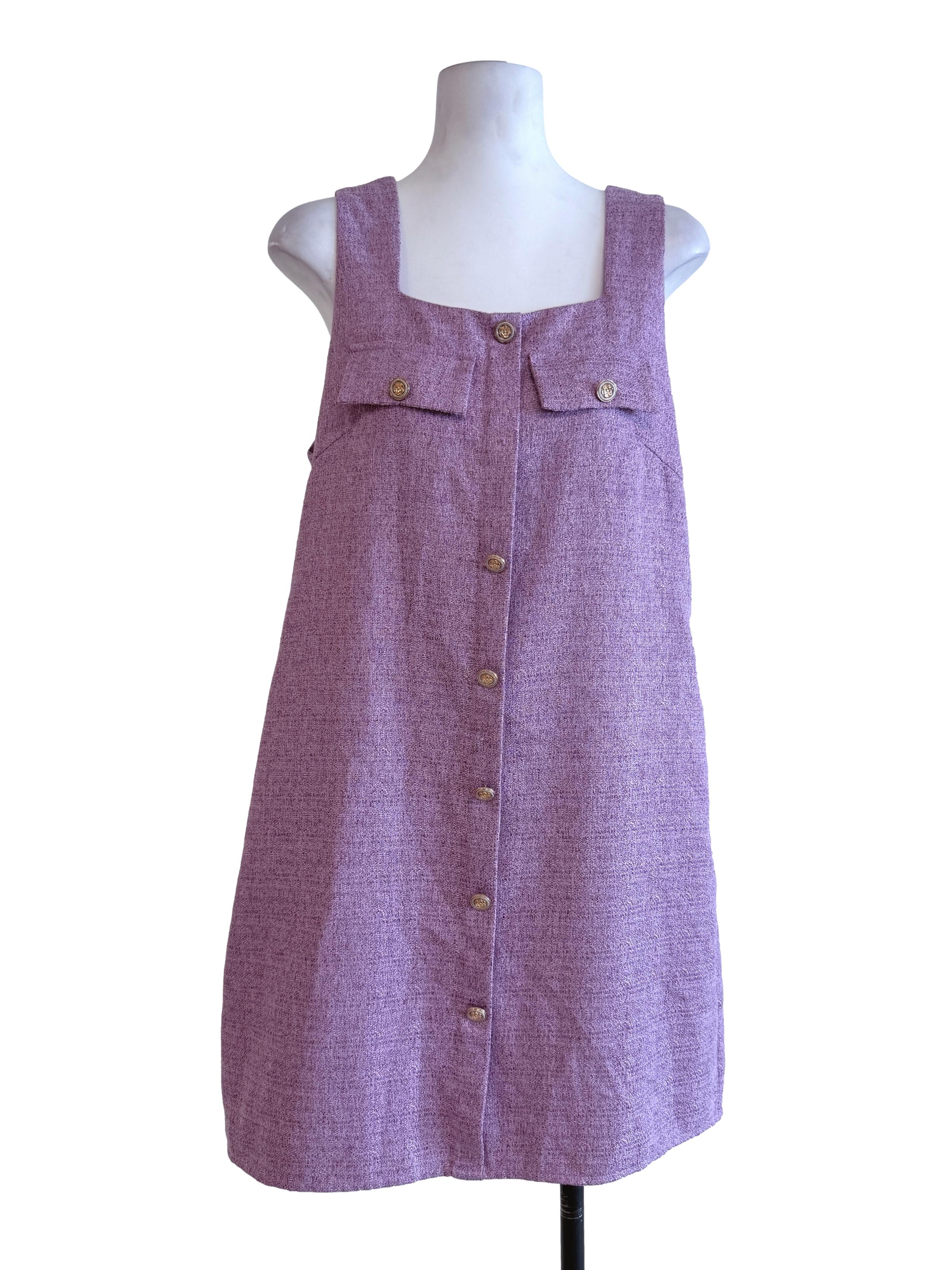 Mauve Purple Sleeveless Trapezoid Dress
