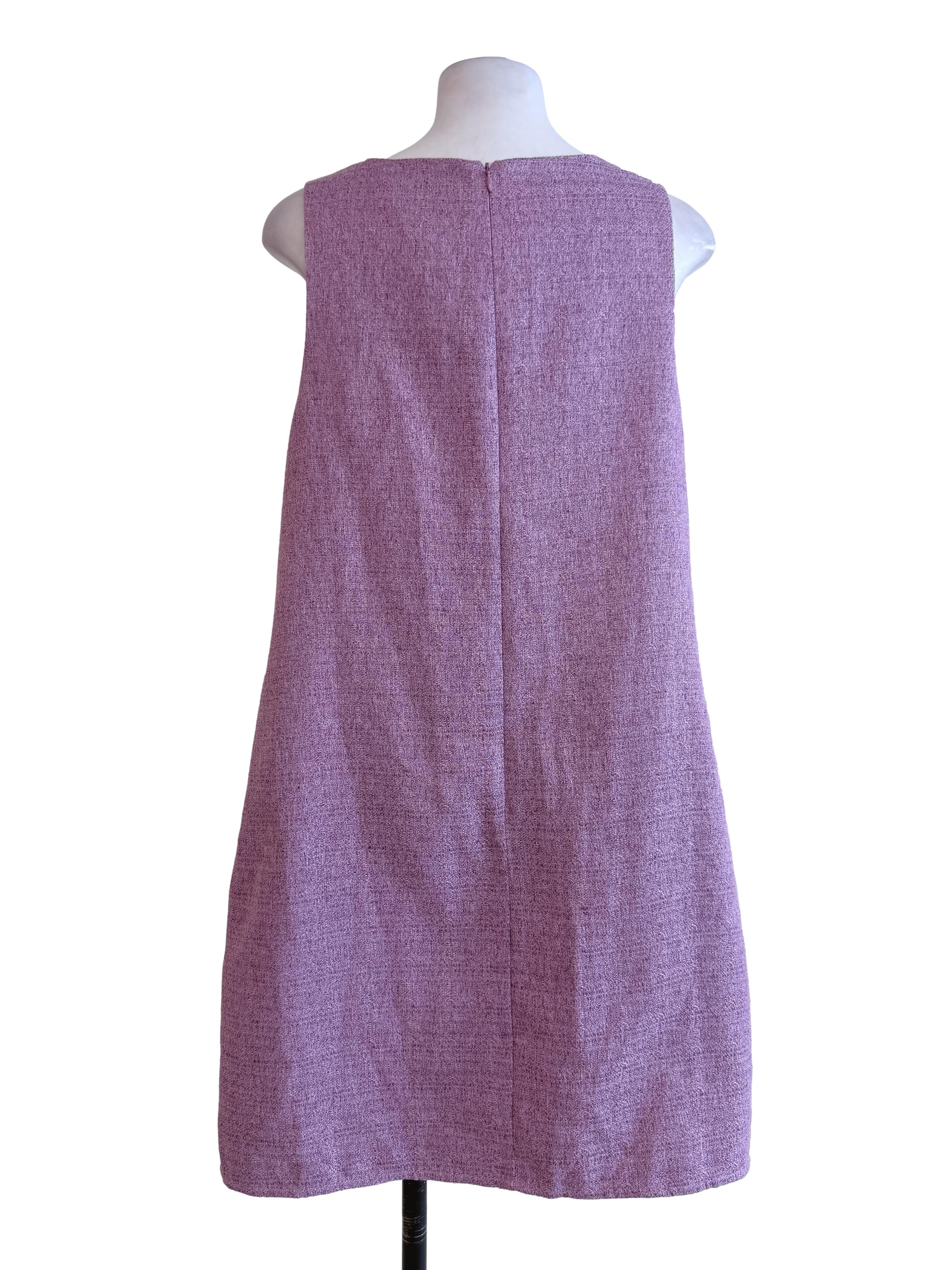 Mauve Purple Sleeveless Trapezoid Dress