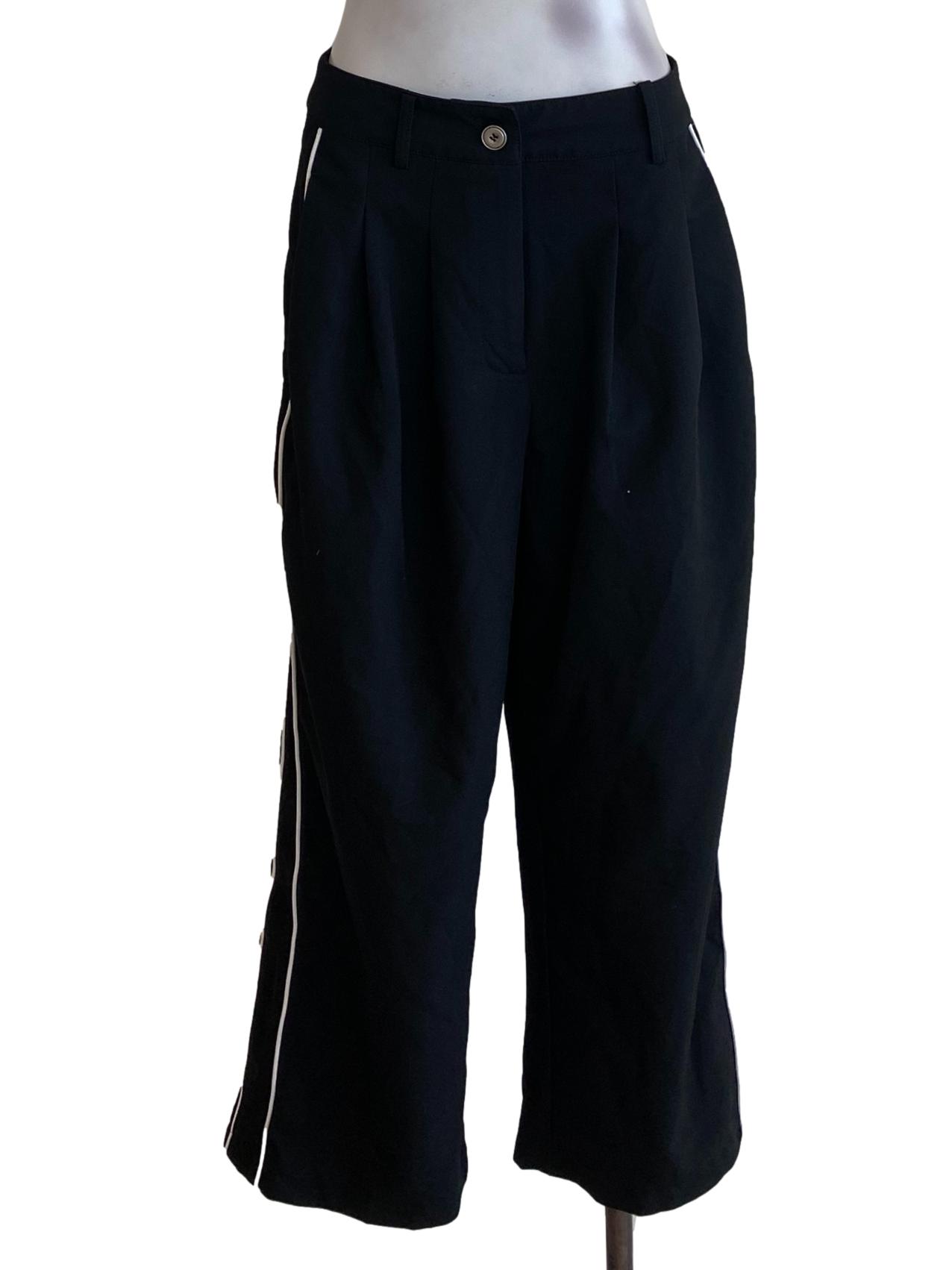 Black White Lined Pants