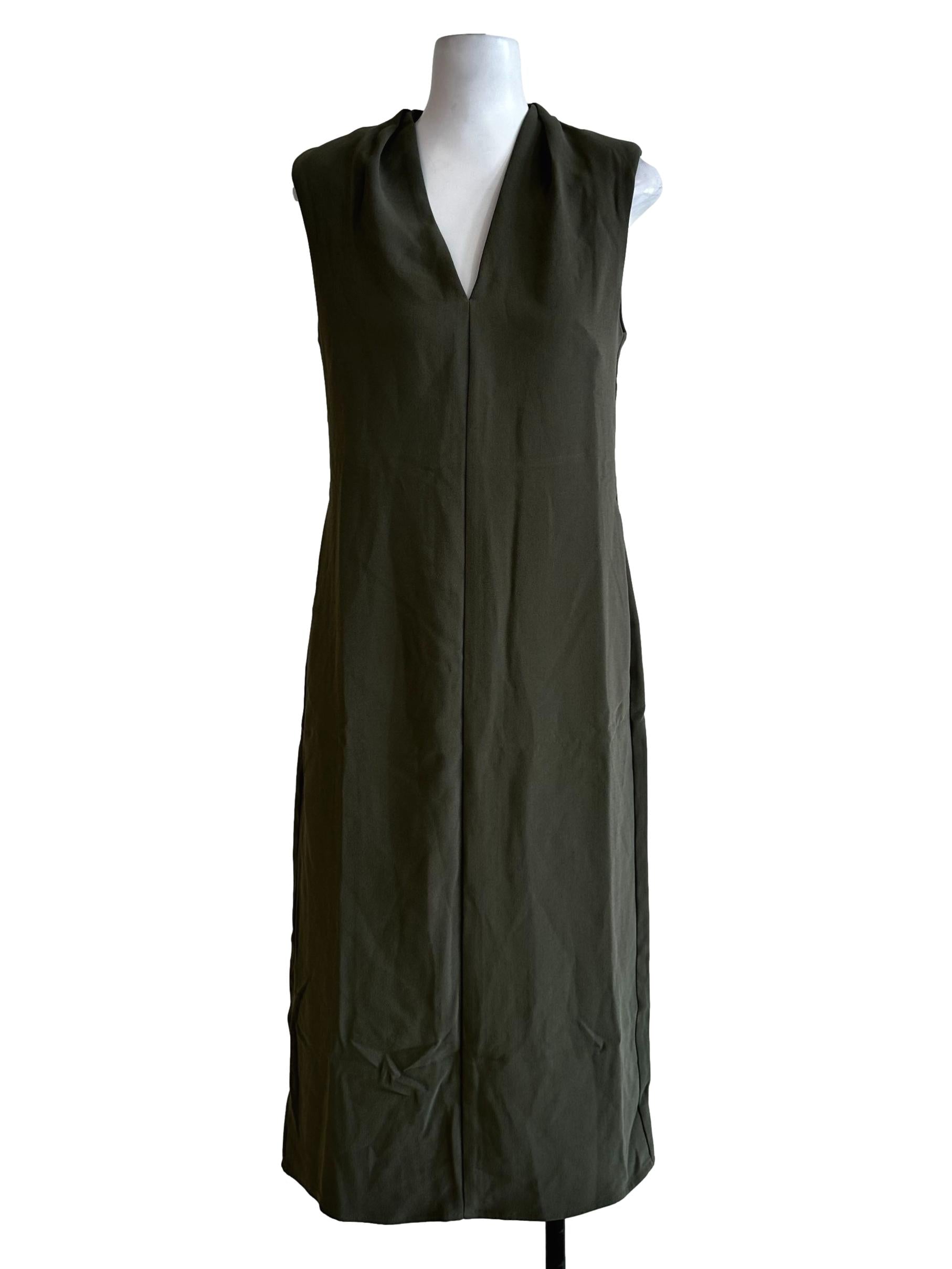 Pickle Green V Neckline Dress