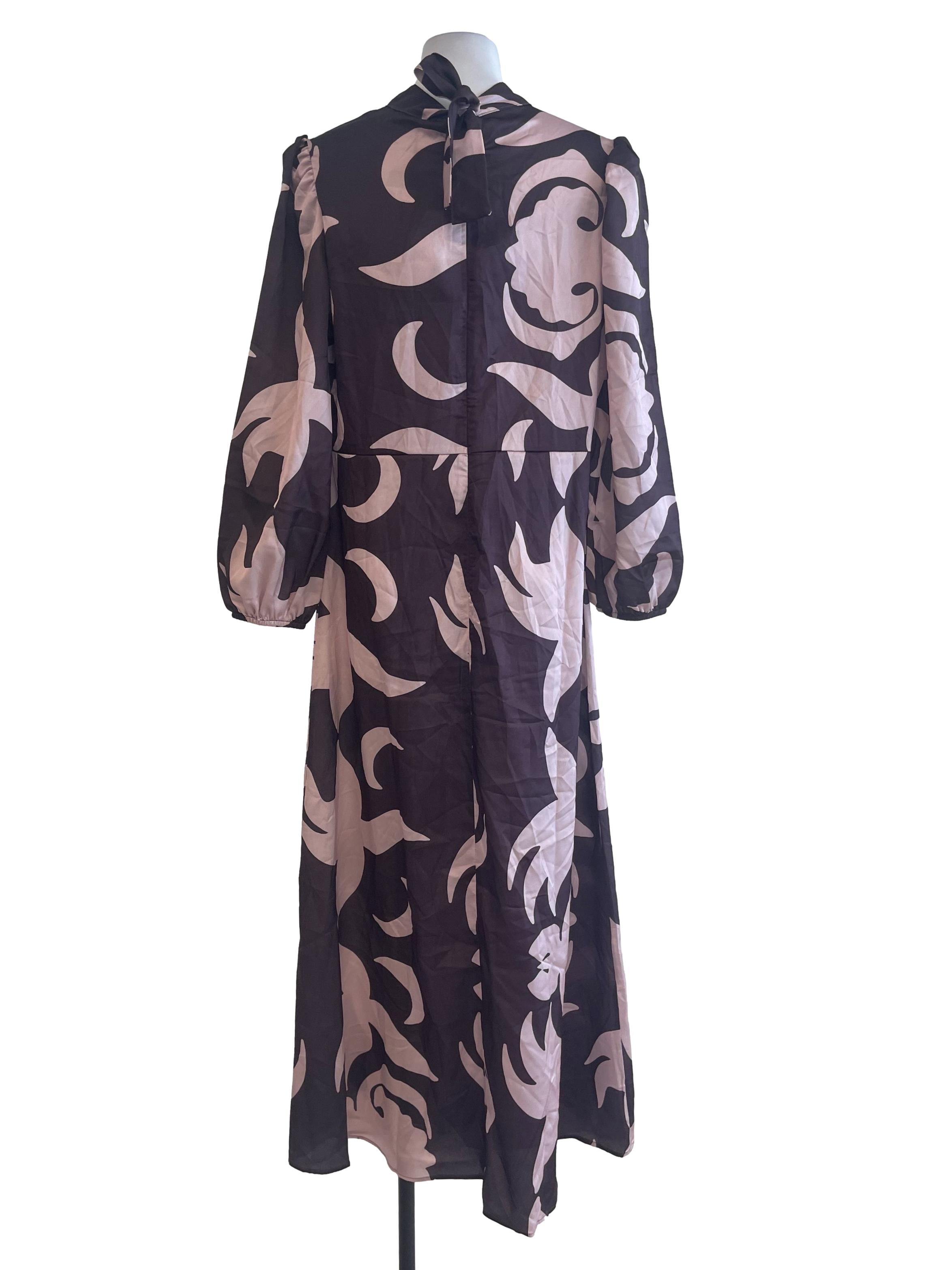 Brown Pattern Long Dress