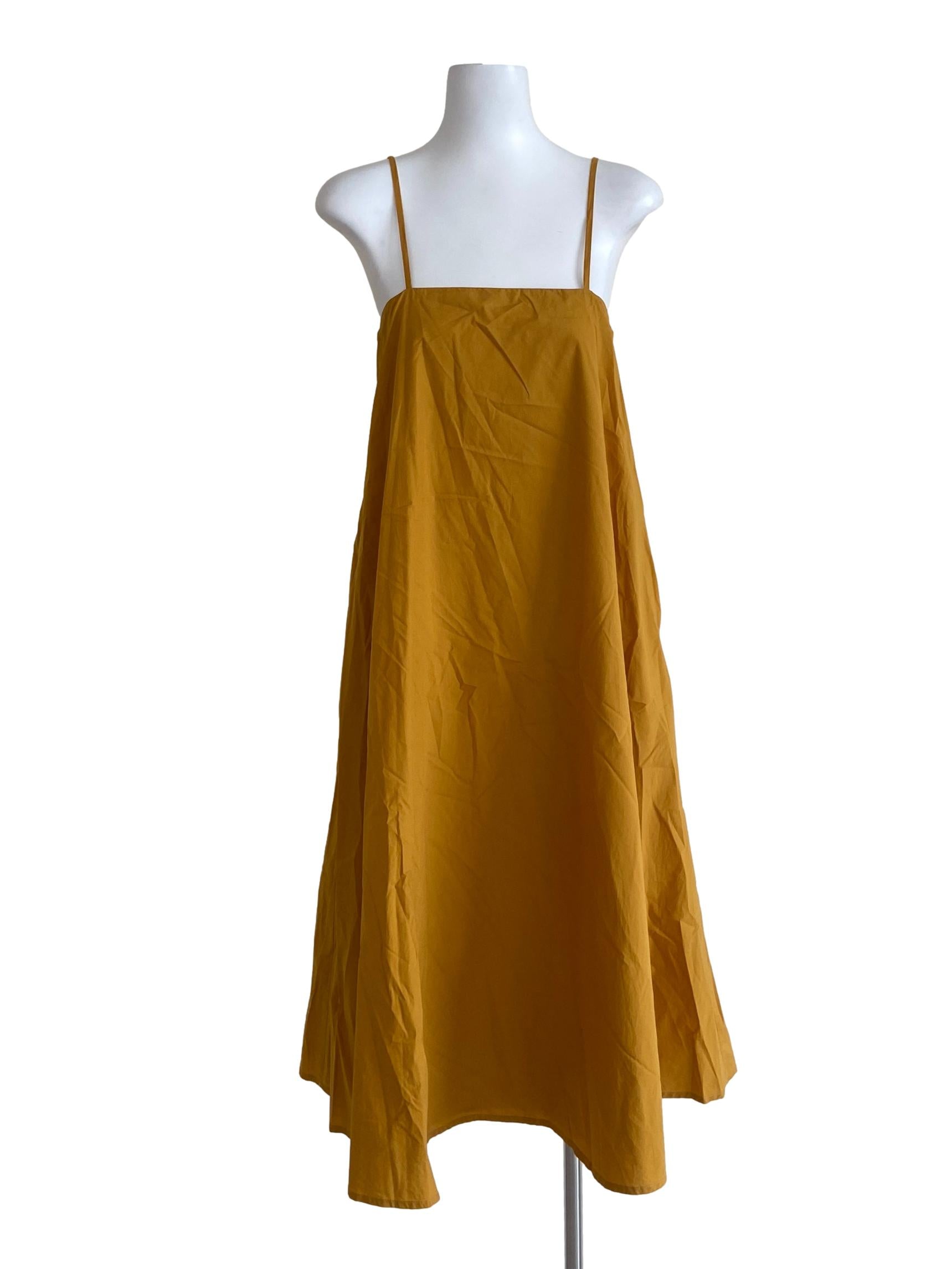 Canary Yellow Cotton Tent Dress Dress OSN