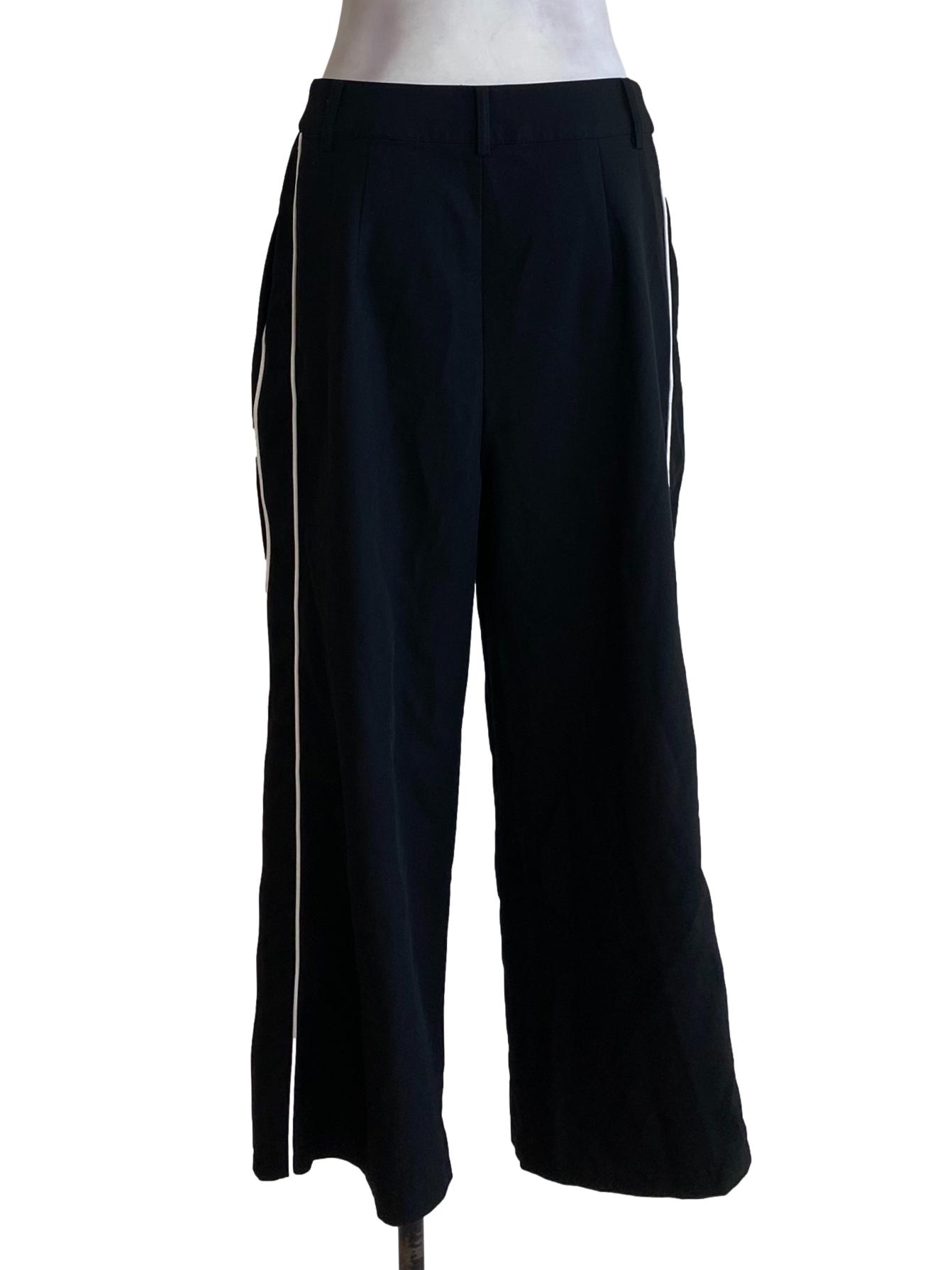 Black White Lined Pants