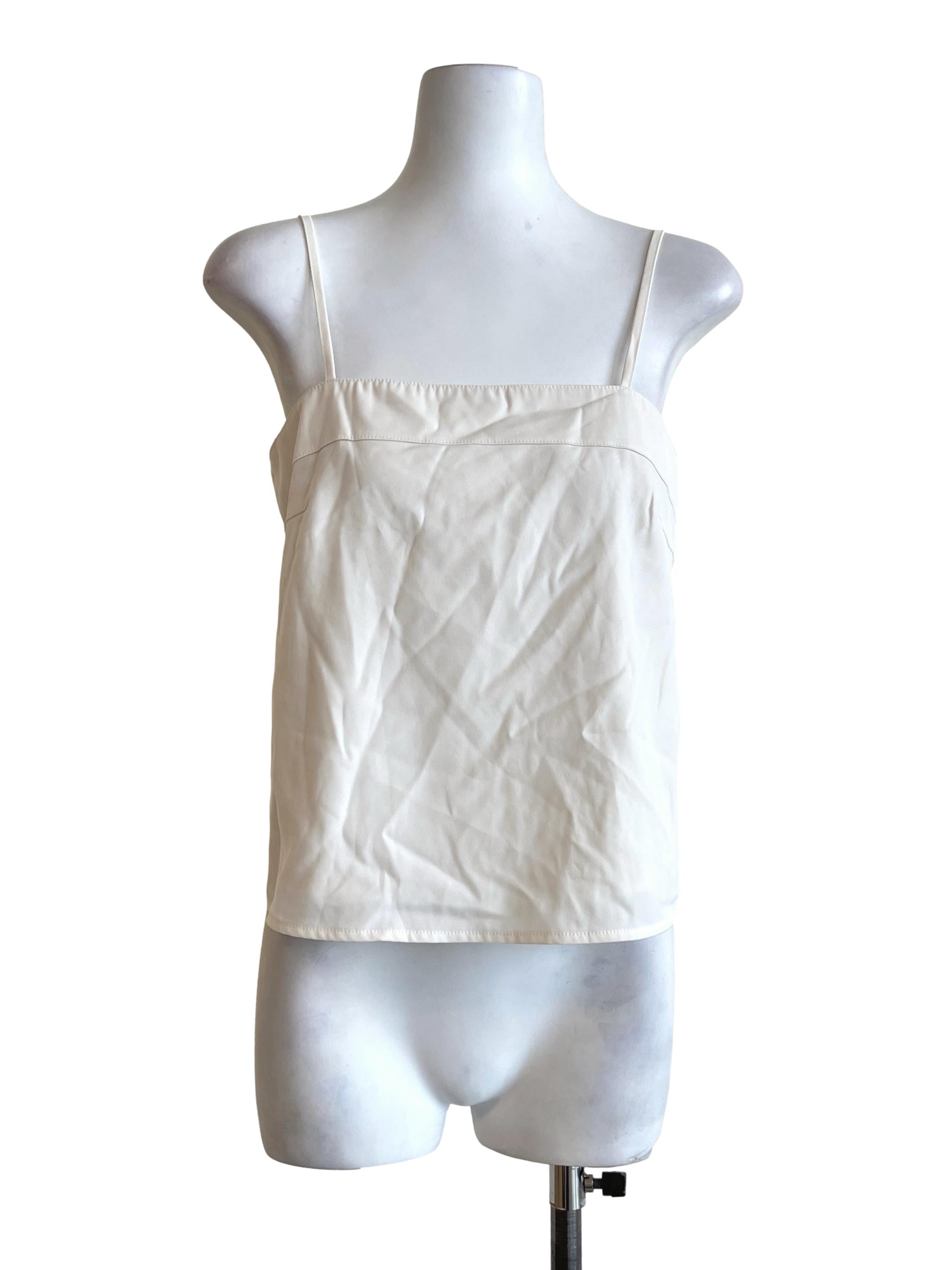 Porcelain White Spaghetti Sleeveless Top LB
