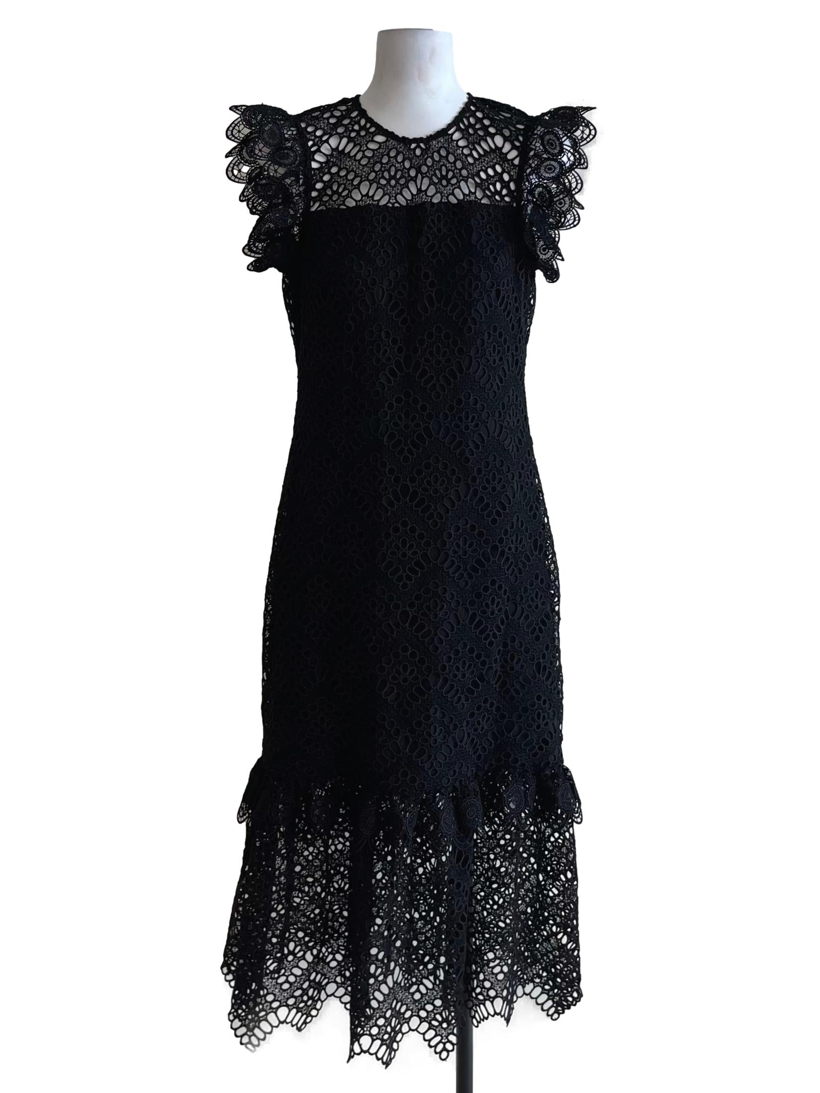Black Lace Empire Dress