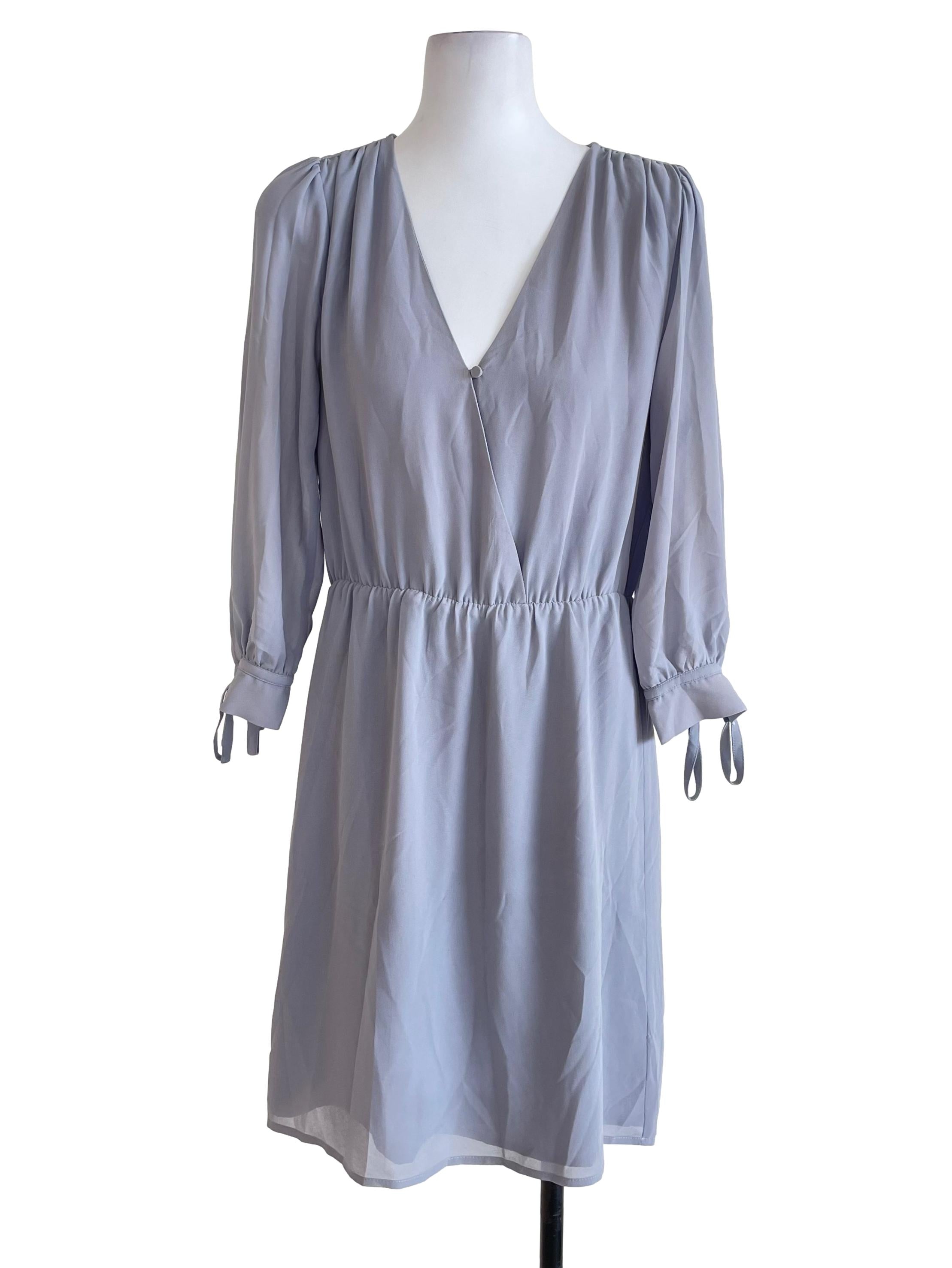 H&M Ash Blue Draped Dress | REFASH