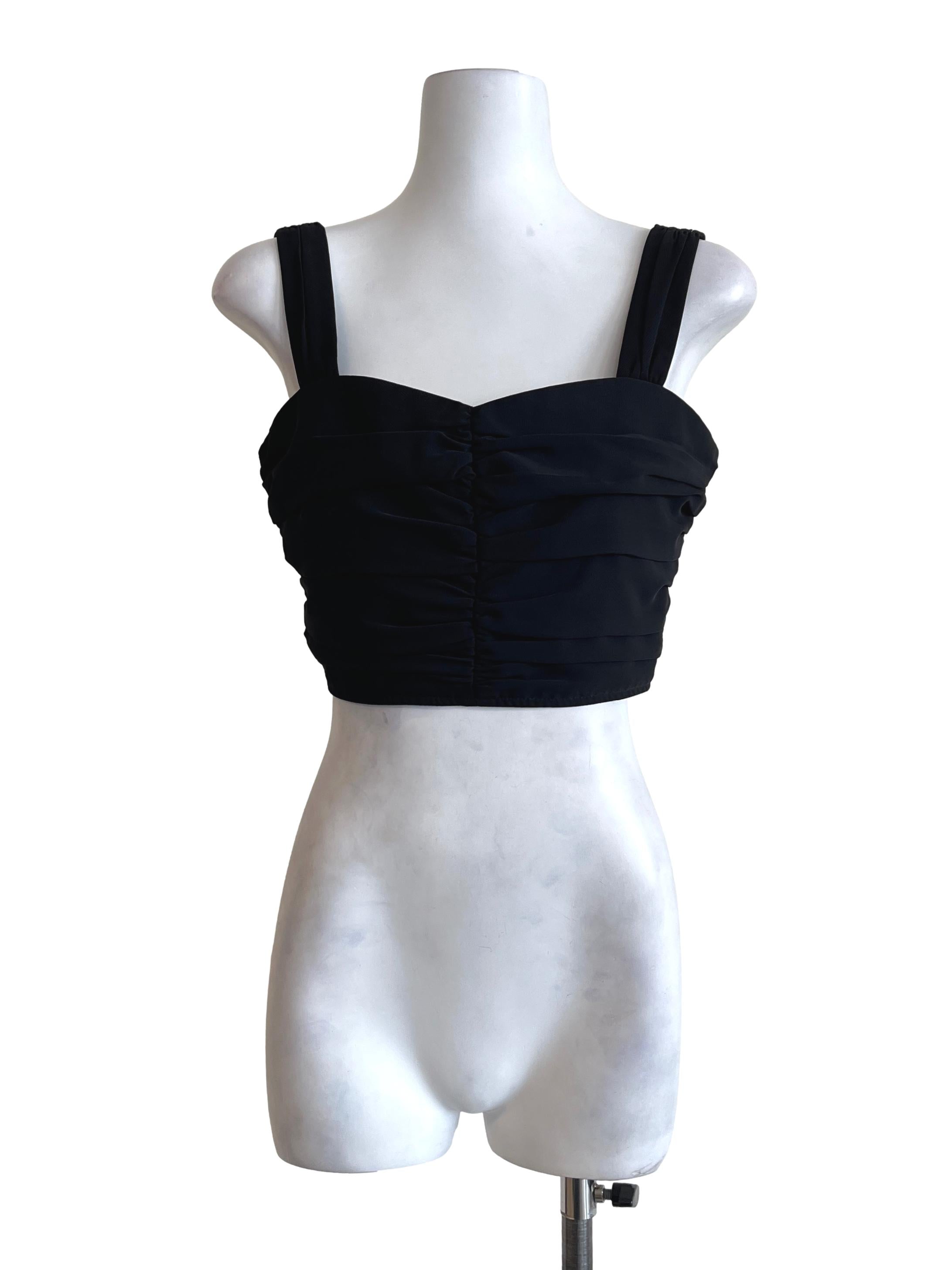 Ink Black Sweetheart Sleeveless Top