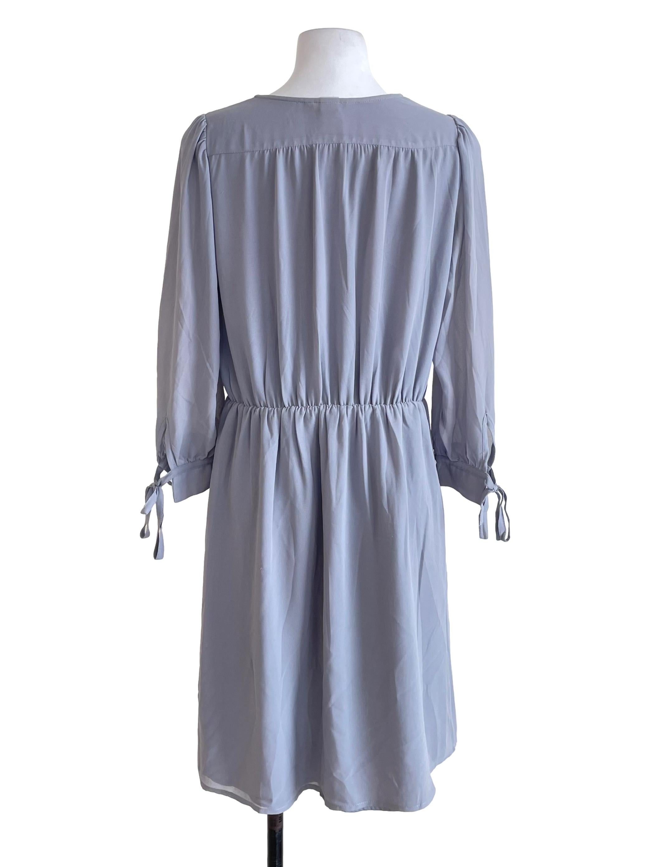 H&M Ash Blue Draped Dress | REFASH