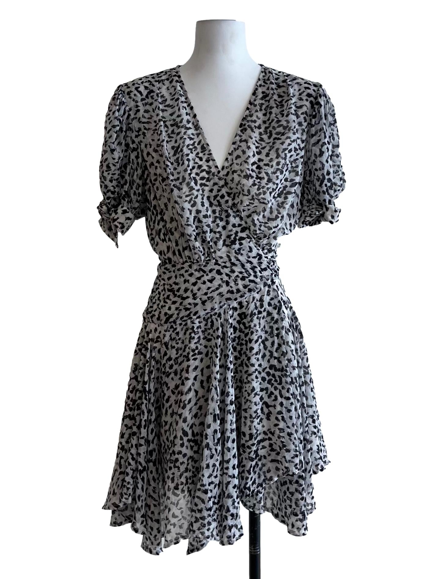 Cloud Grey V-Neck Wrap Dress
