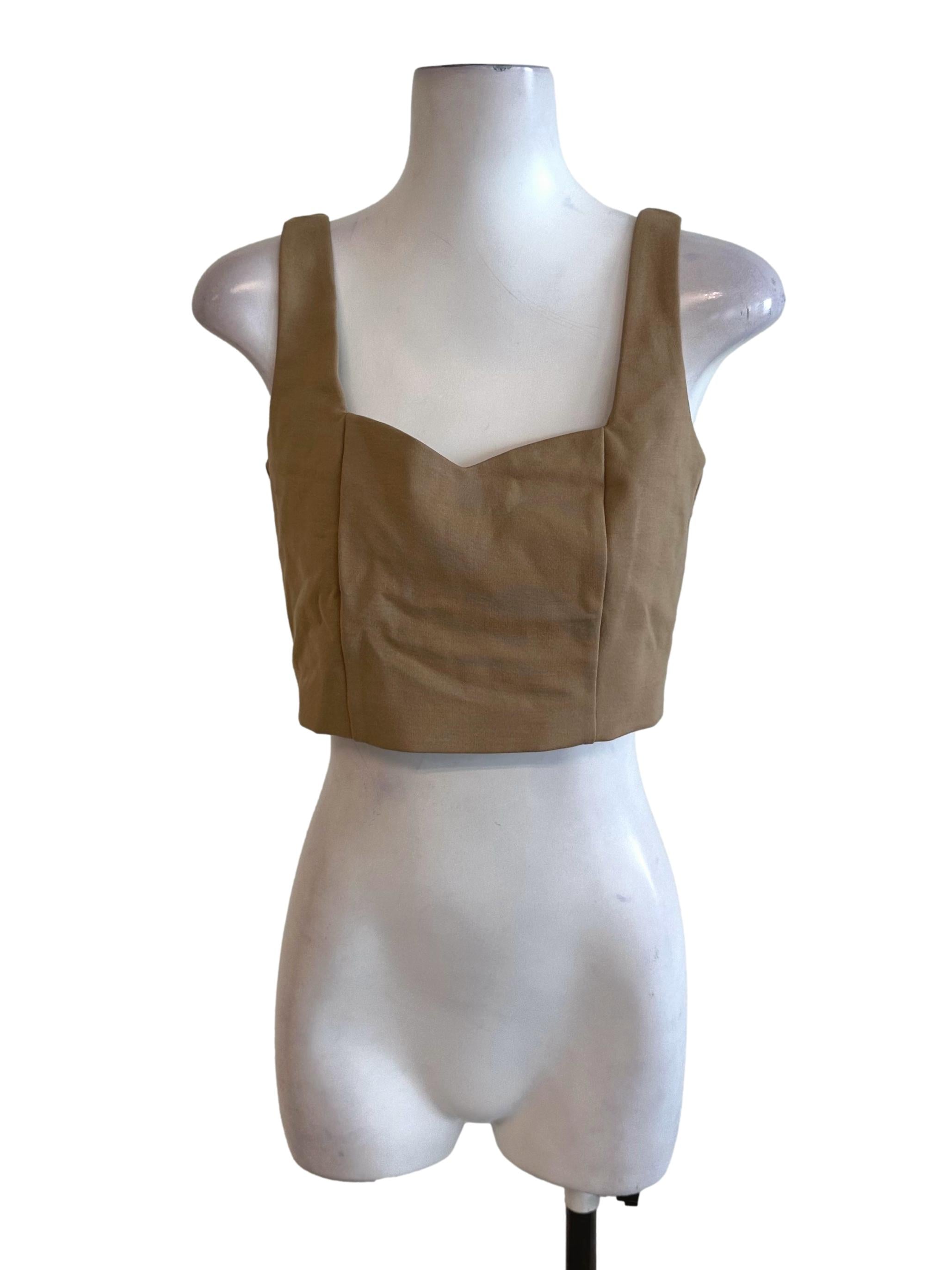 Coffee Brown Sweetheart Fitted Top LB