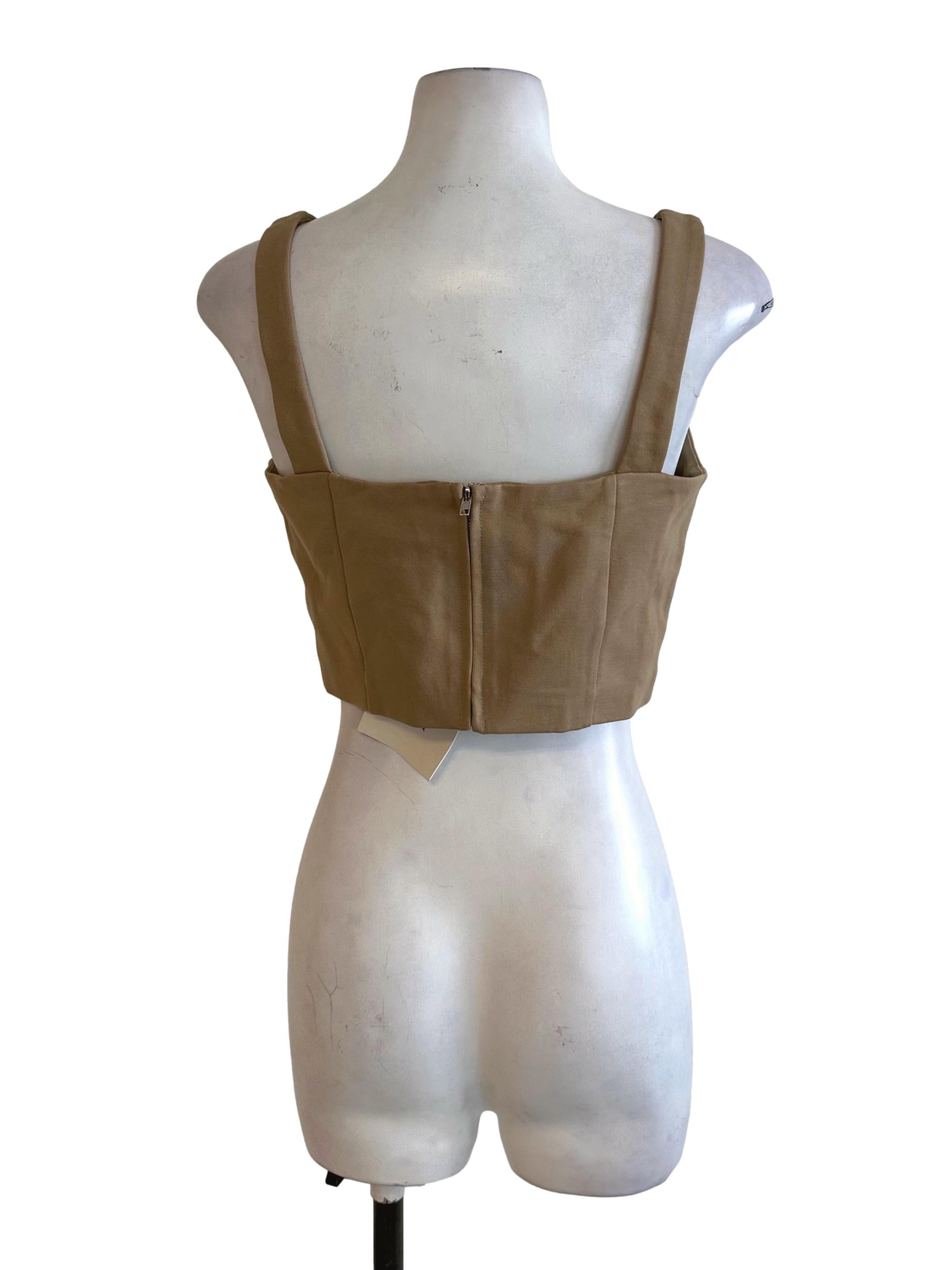 Coffee Brown Sweetheart Fitted Top LB