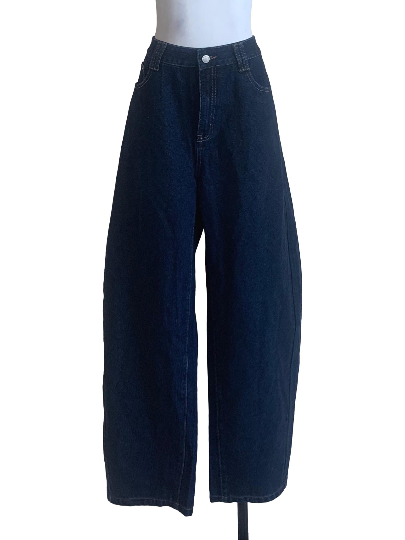 Denim Blue Barrel Fit Jeans