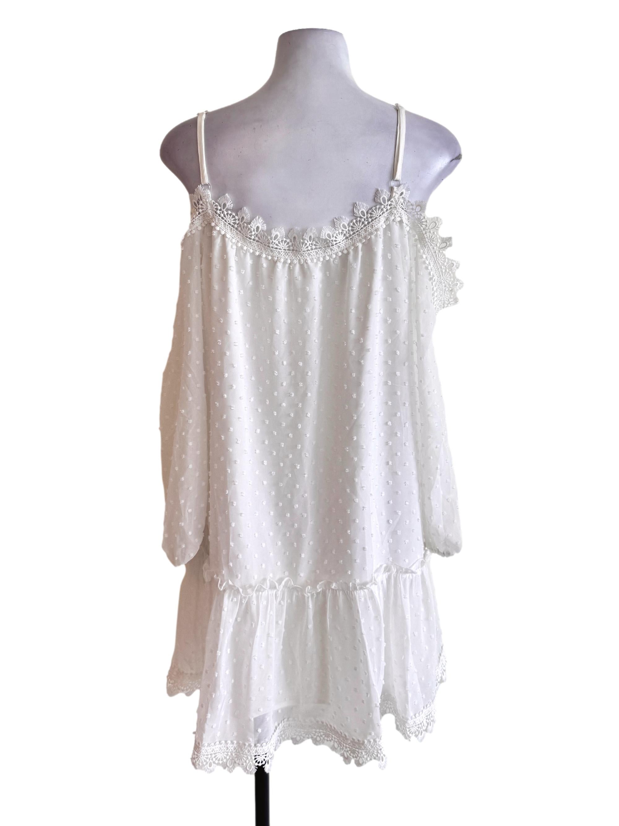 White Lace Textured Dress
