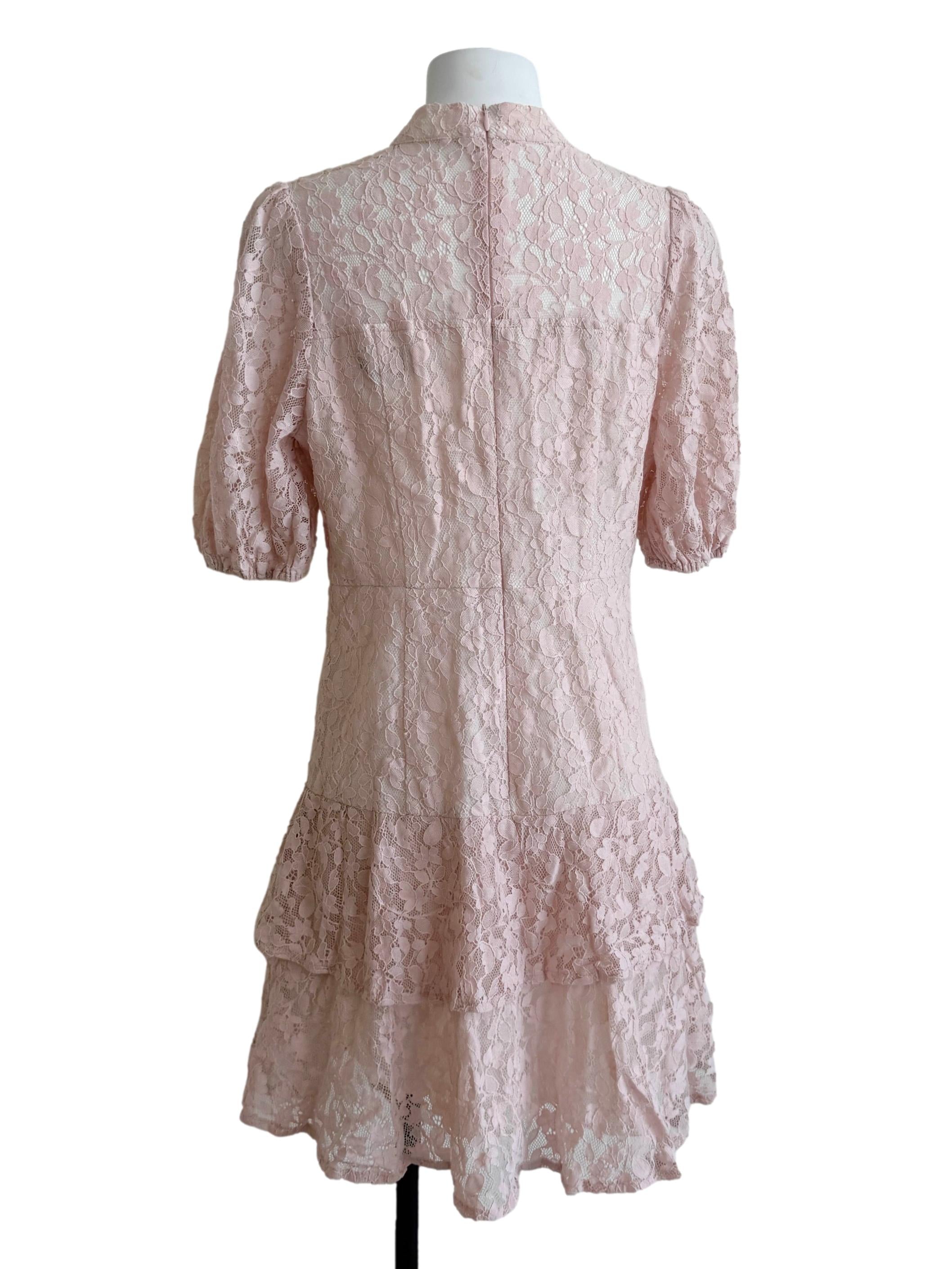 Blush Pink Lace Cheongsam Dress