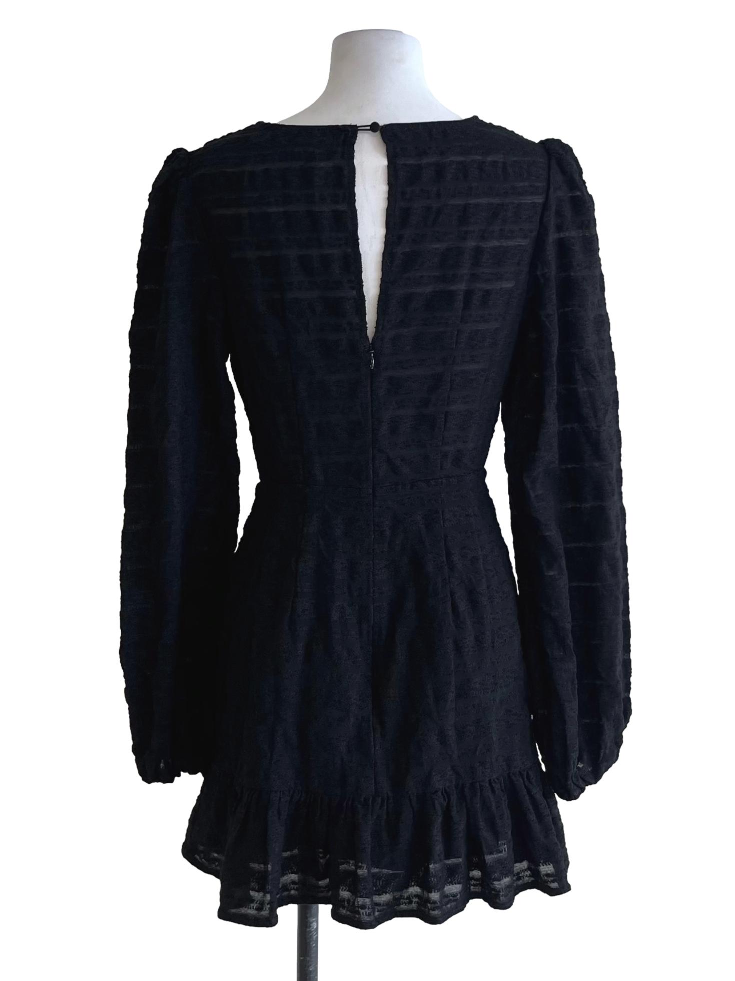 Black V-Neck Empire Dress