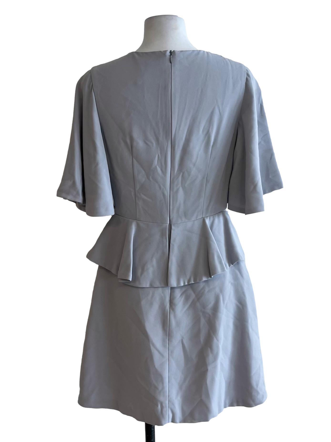 Coin Grey V-Neck Empire Dress