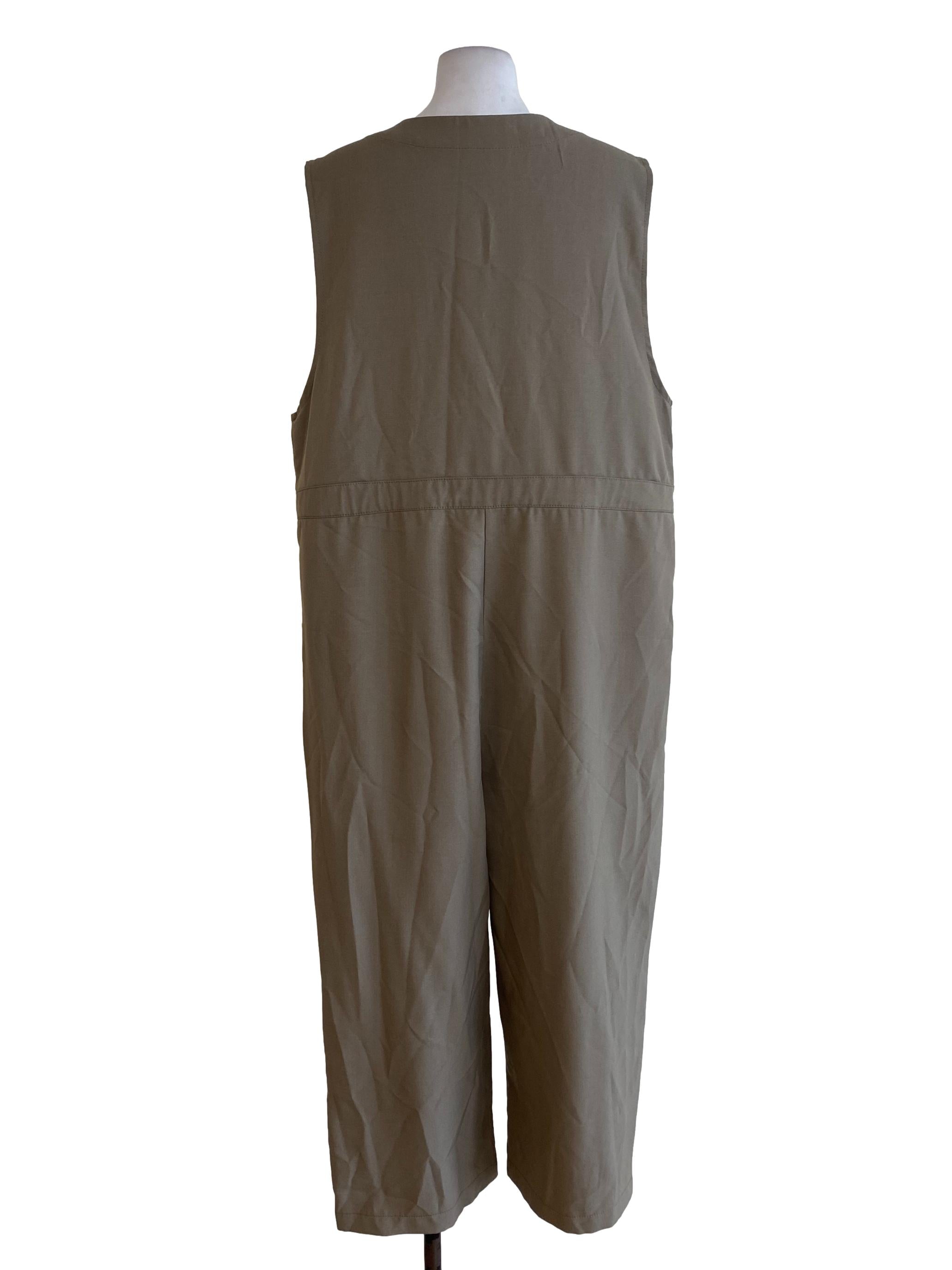 Brown Button Down Jumpsuits