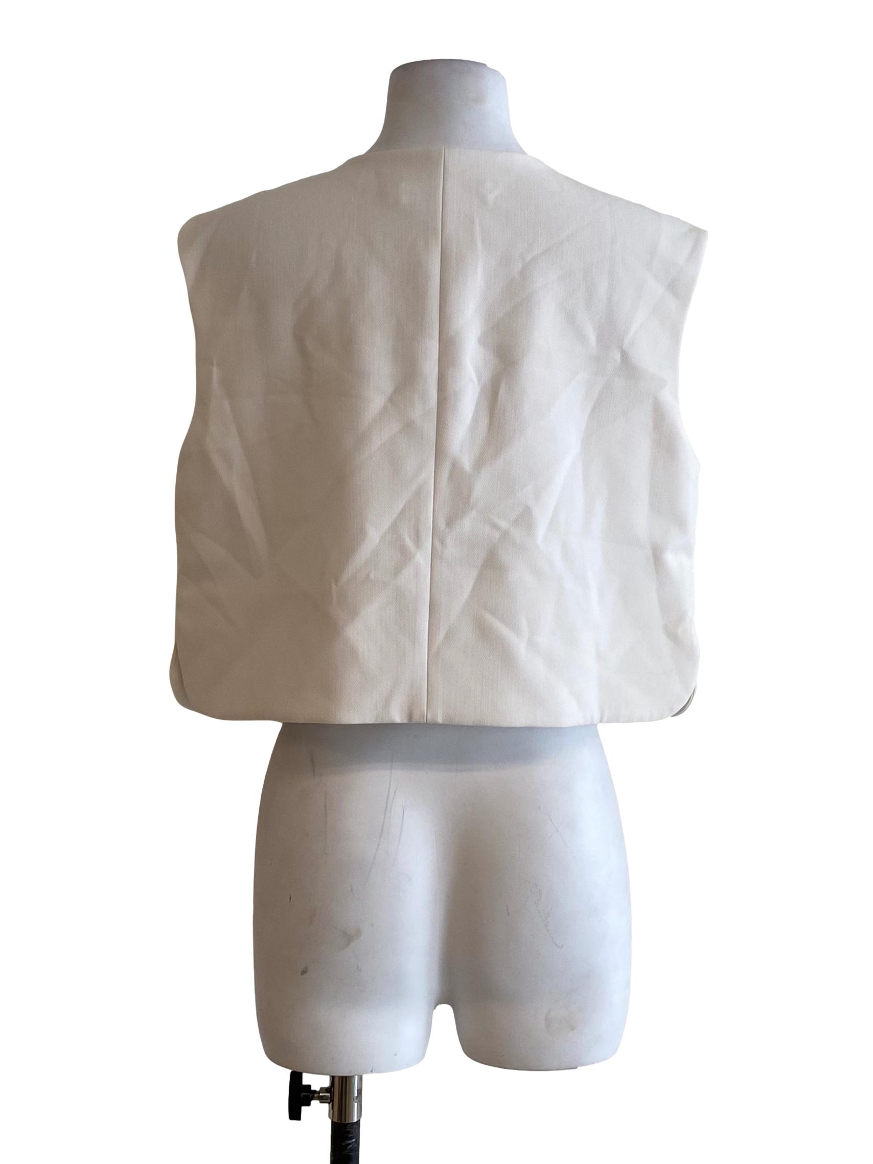 Alabaster White Button Down Vest